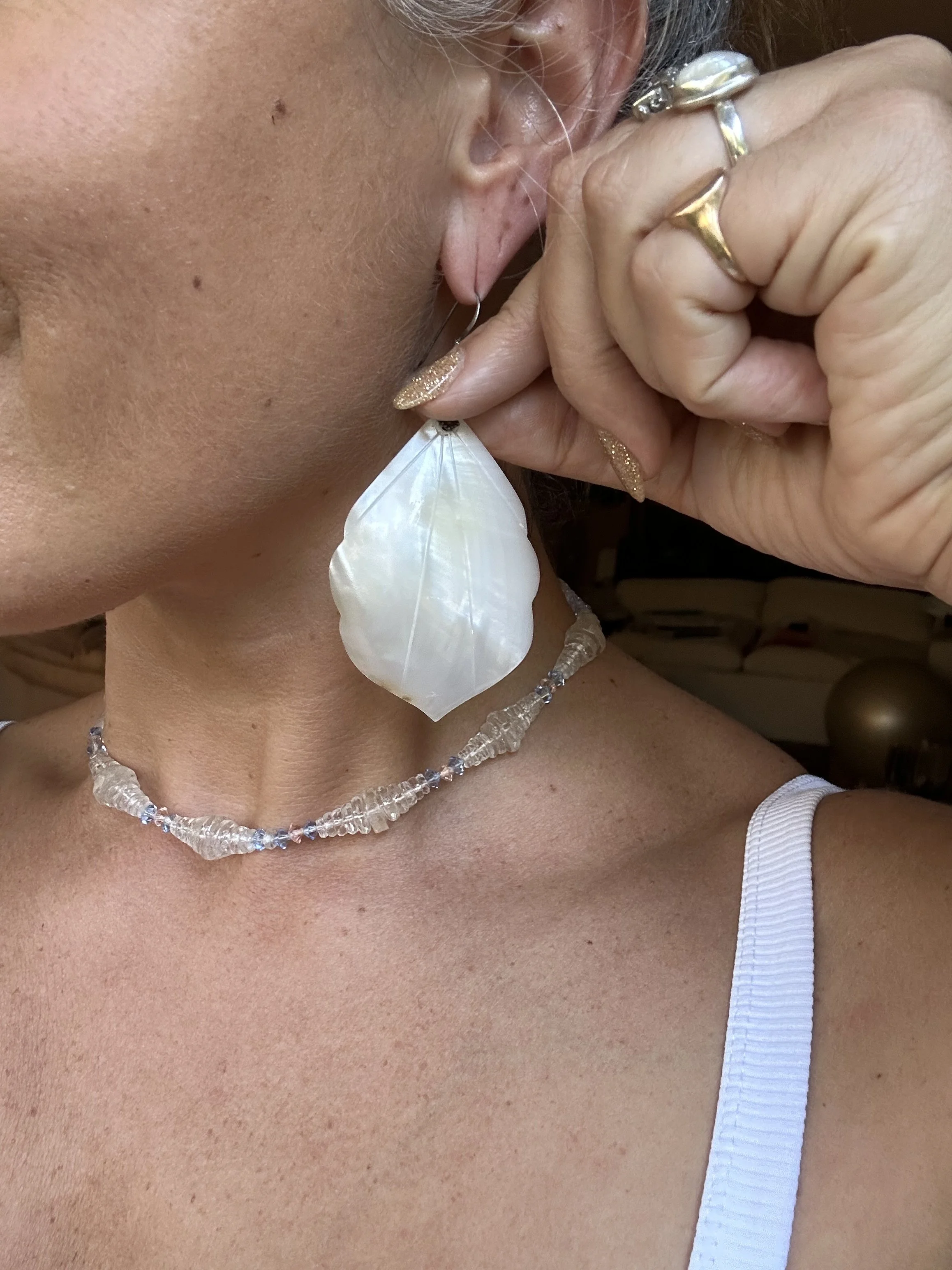 Vintage MOP petal earrings