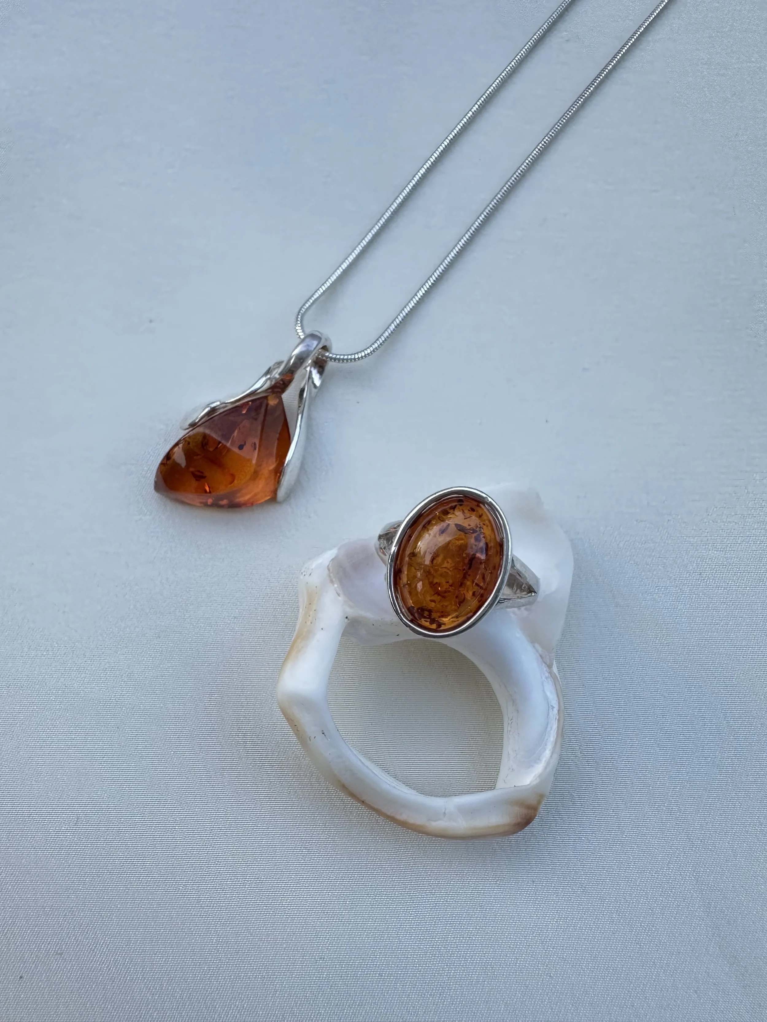 Baltic amber & 925 necklace (ring sold)