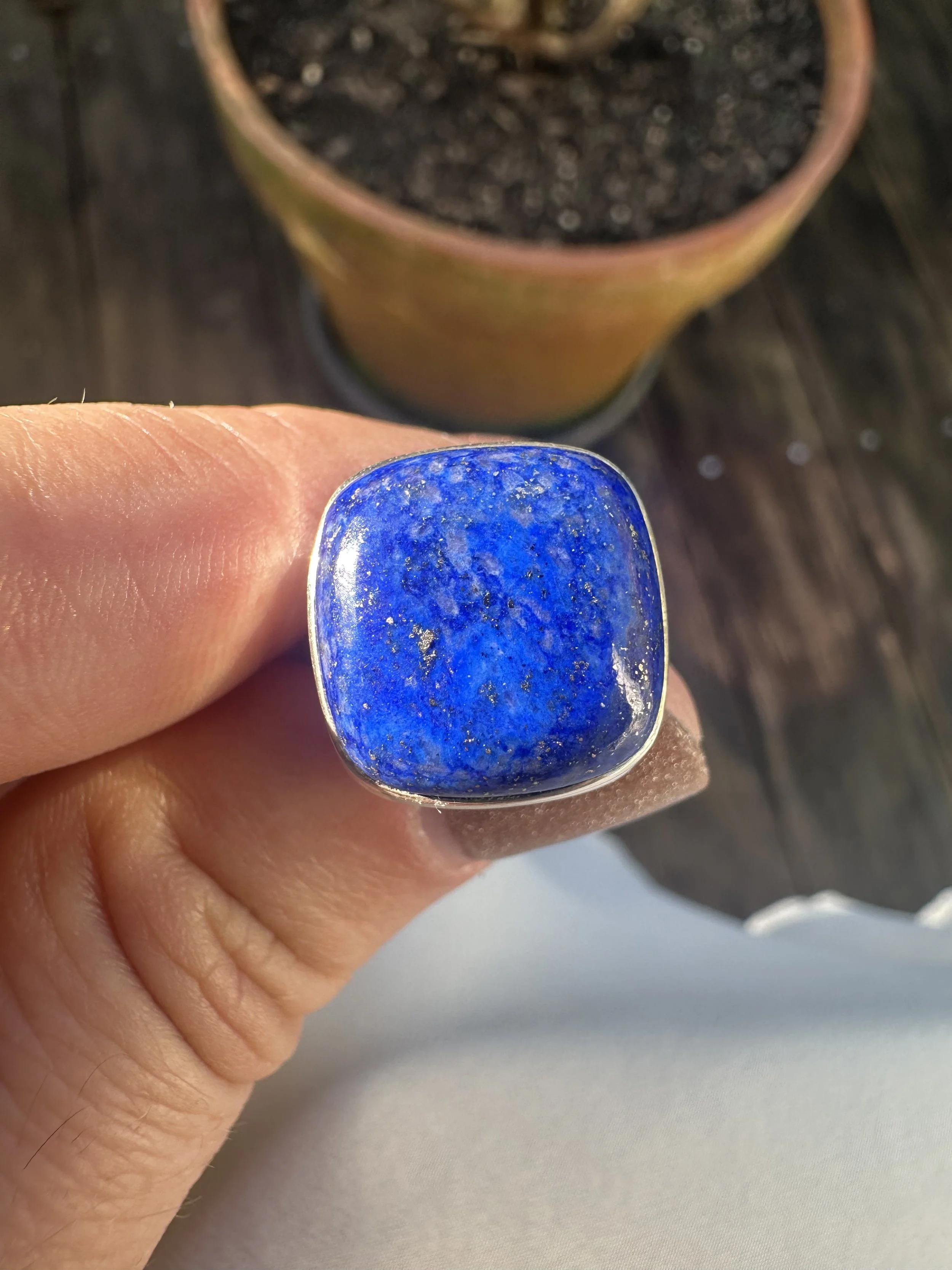 Vintage lapis lazuli & 925 ring