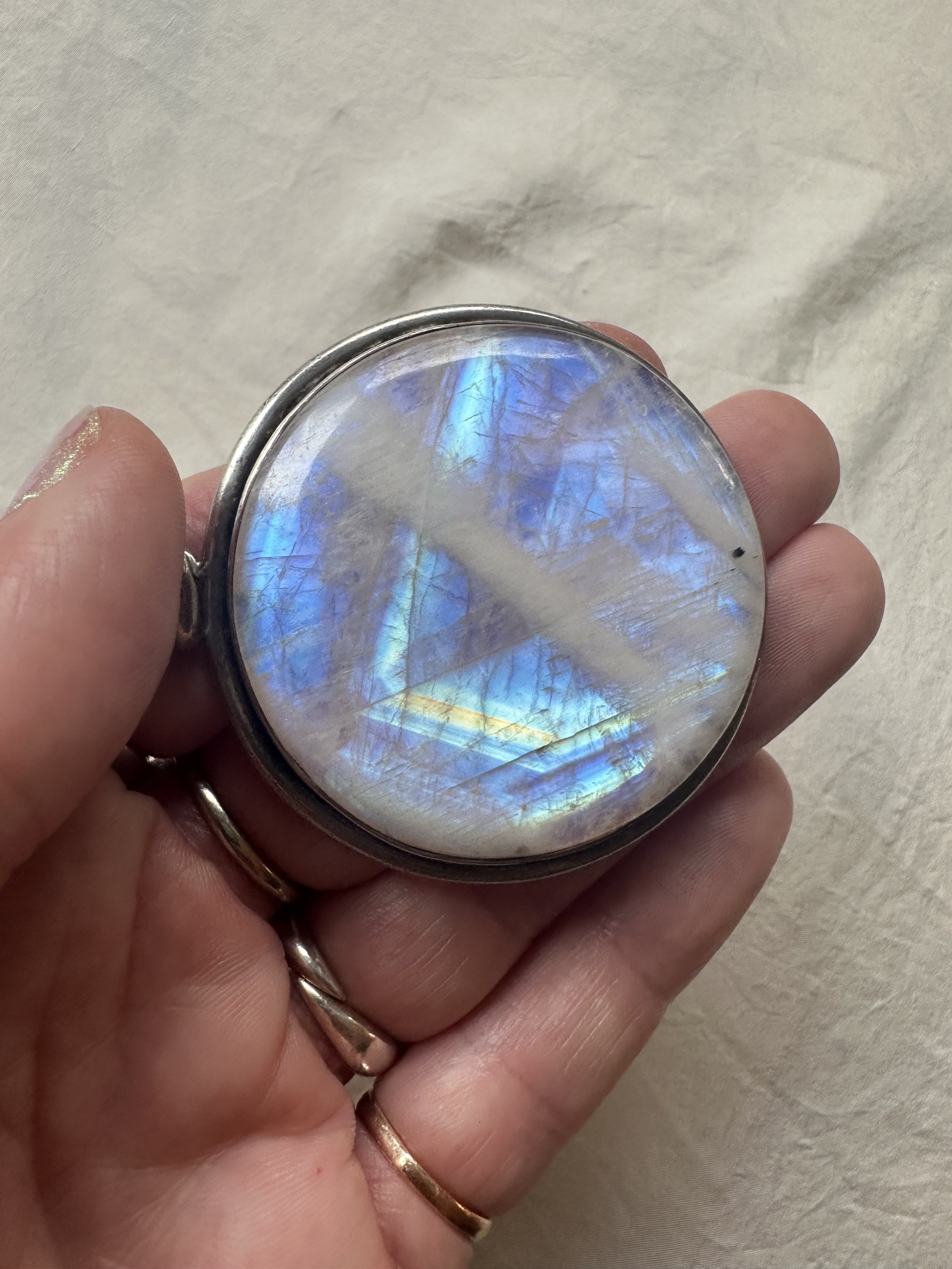Vintage rainbow moonstone pendant
