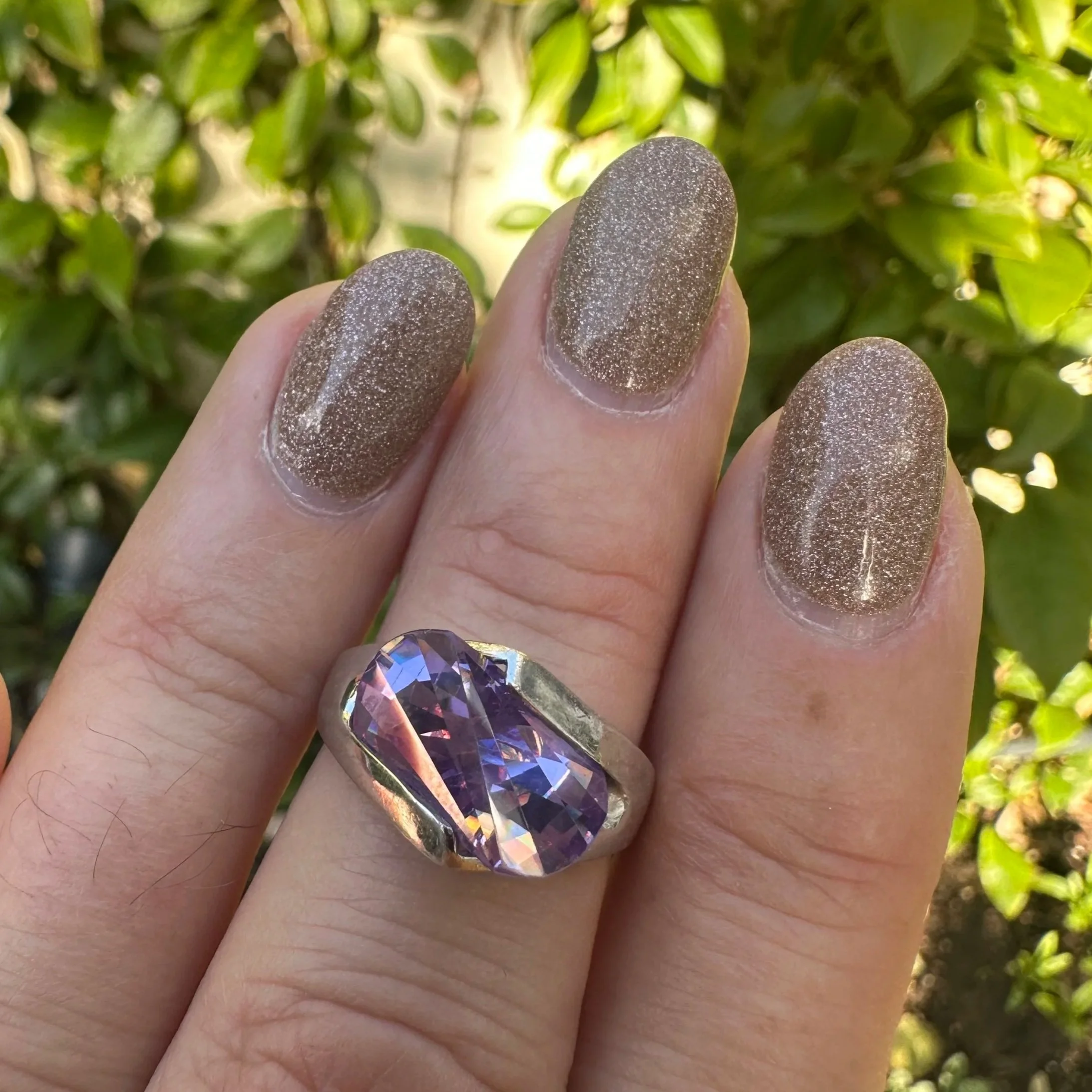 Vintage modernist zirconia & 925 ring