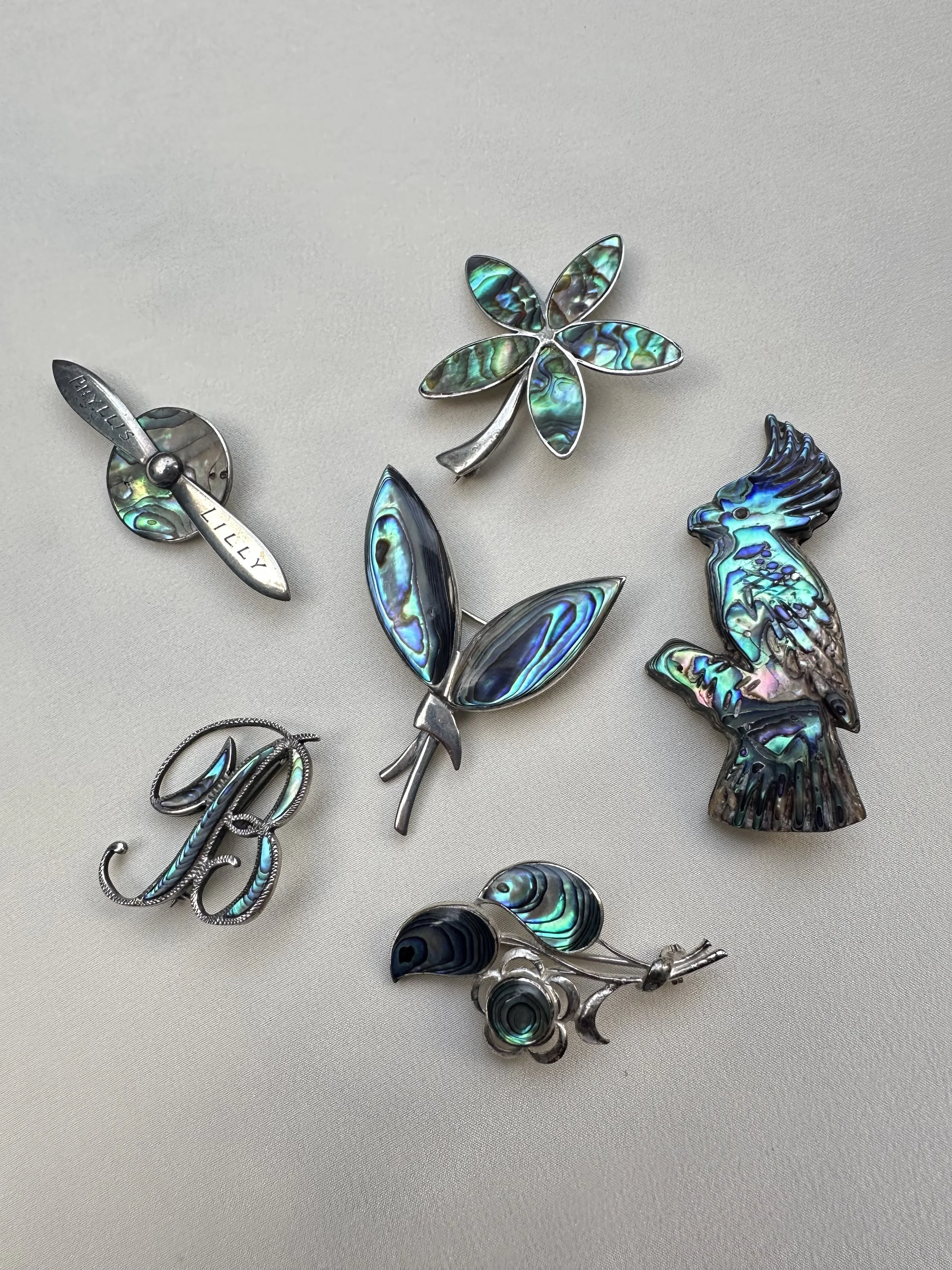 Vintage Pāua 925 brooches