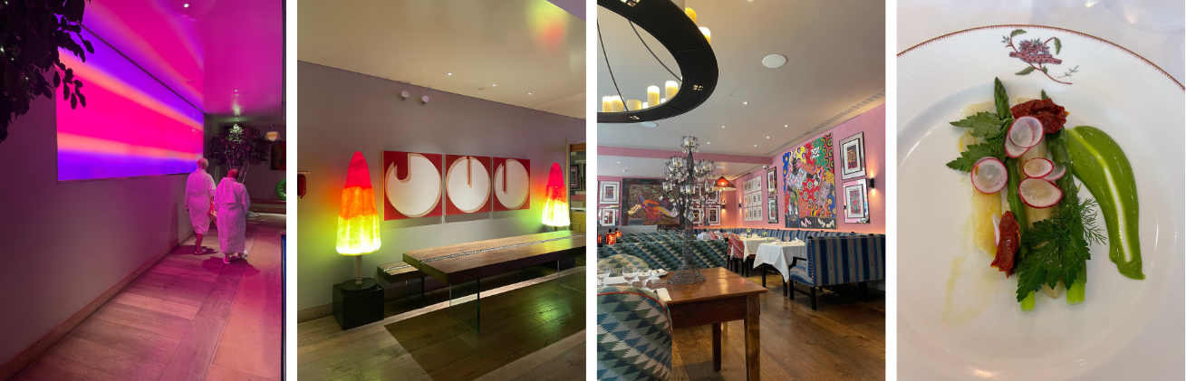 Images from Haymarket hotel pool and dining