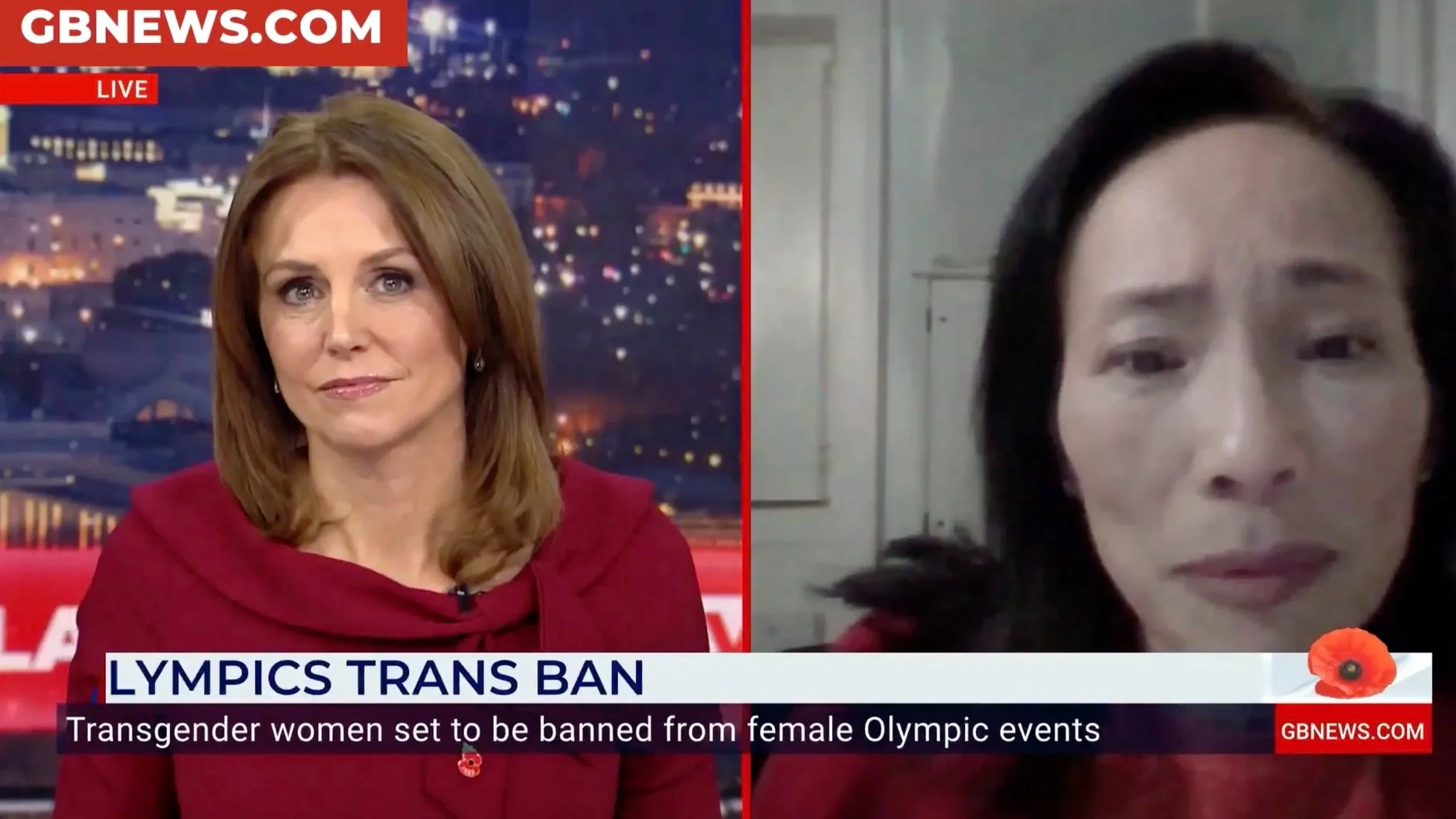 "Transgender women set to be banned from female Olympic events." SEEN in Sports Su Wong on GB NEWS