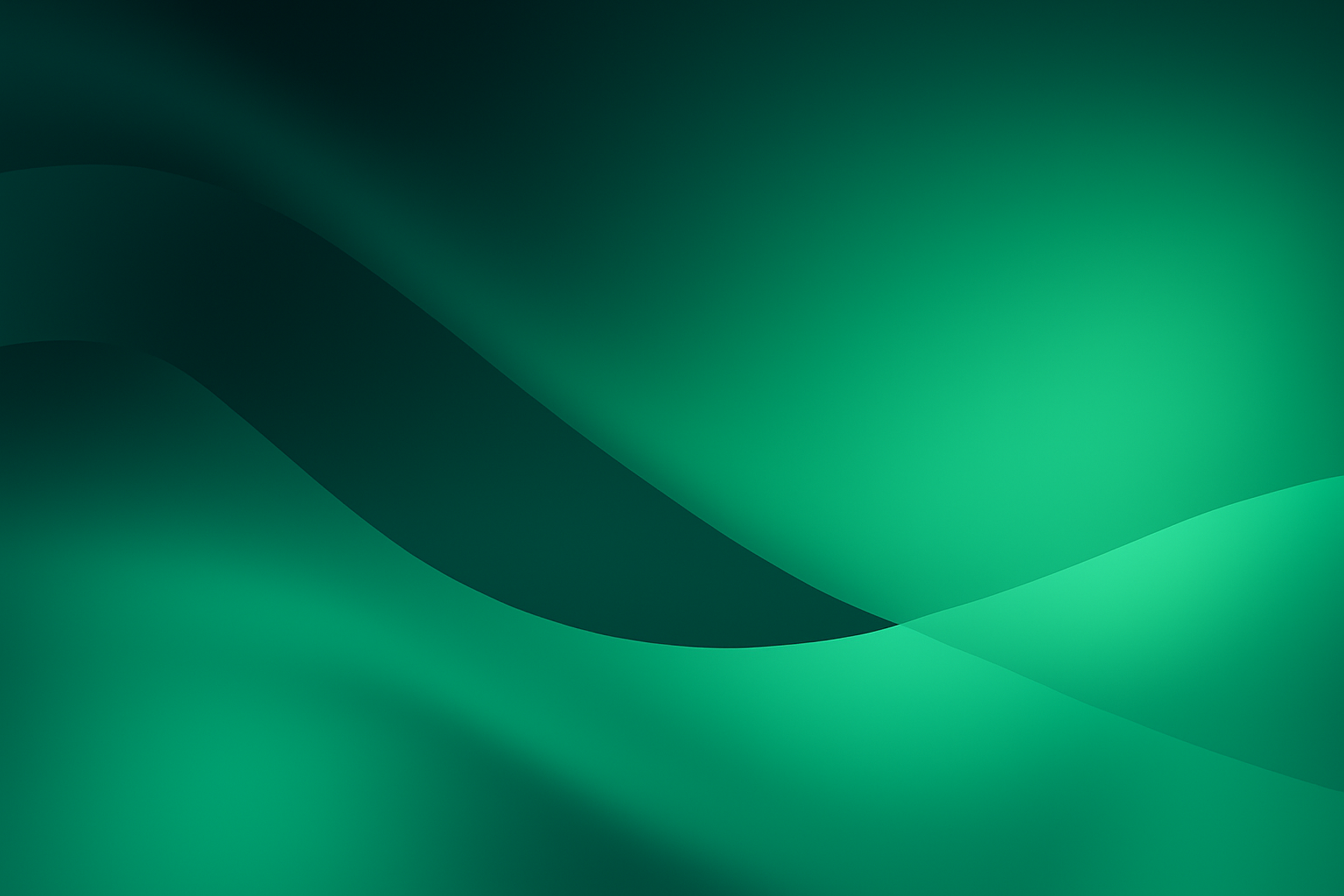 Green abstract background with smooth curved shapes and gradients.