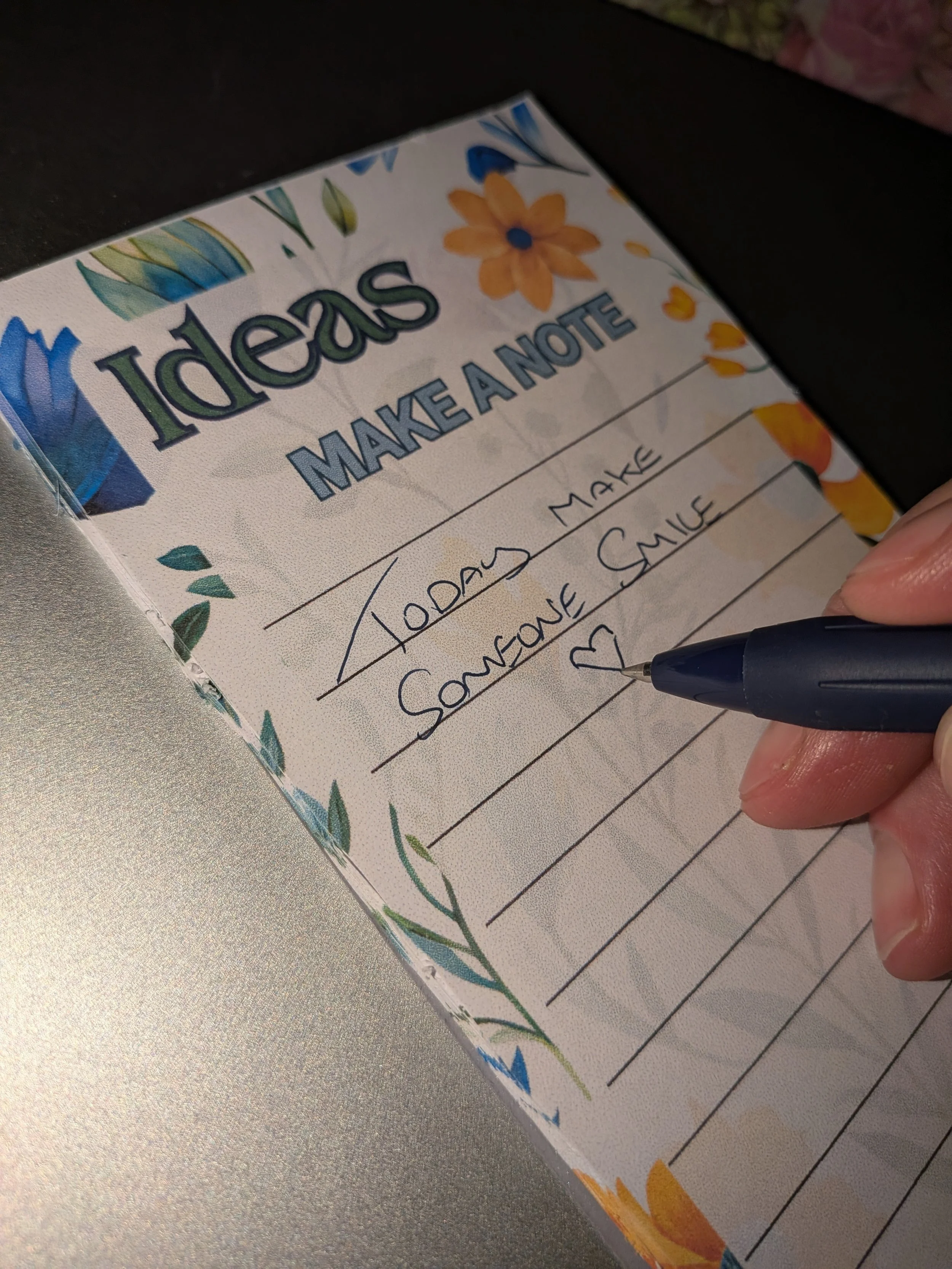 Notepad slim design Orange flowers
