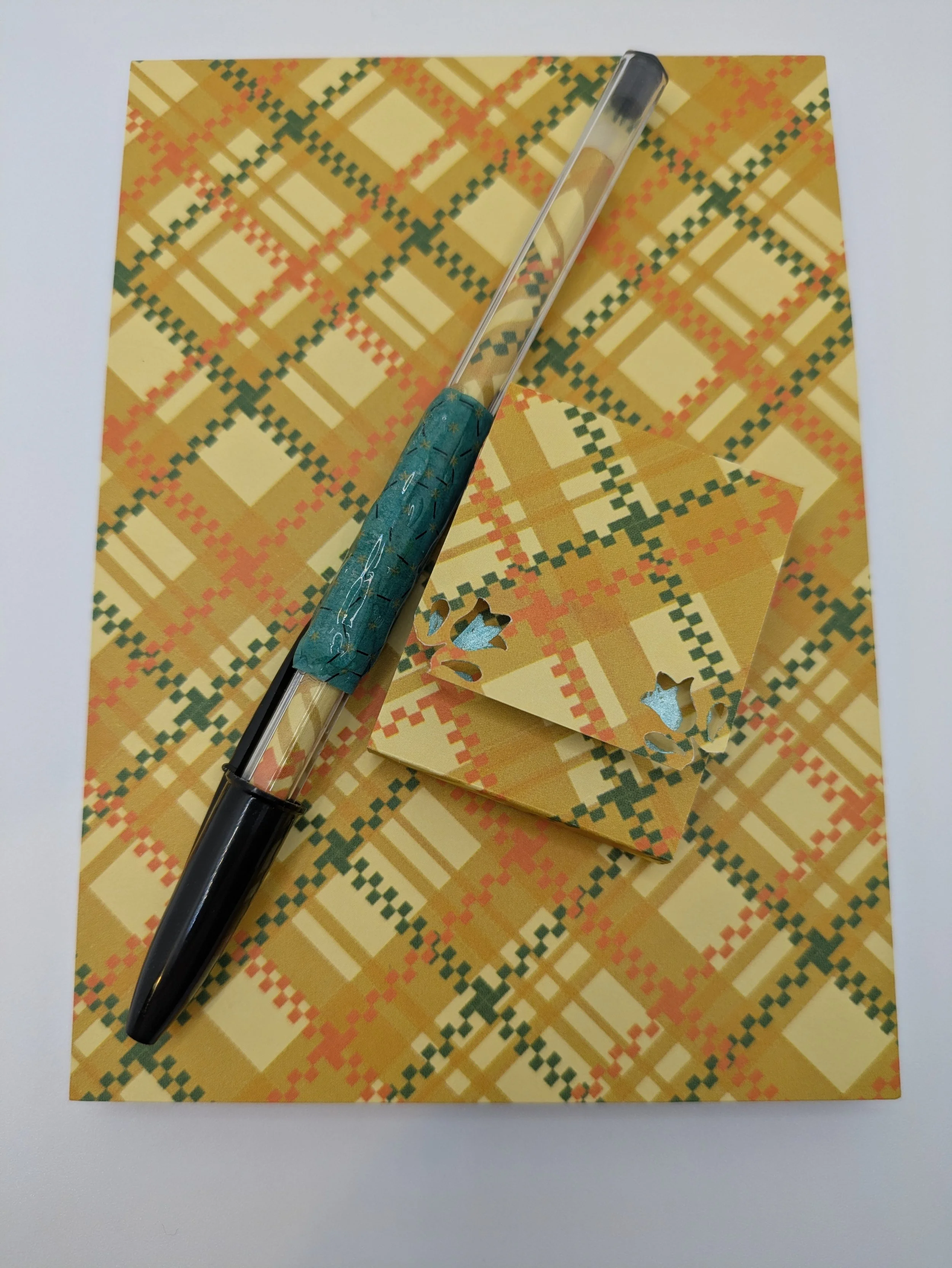 Note book set yellow tartan.jpg