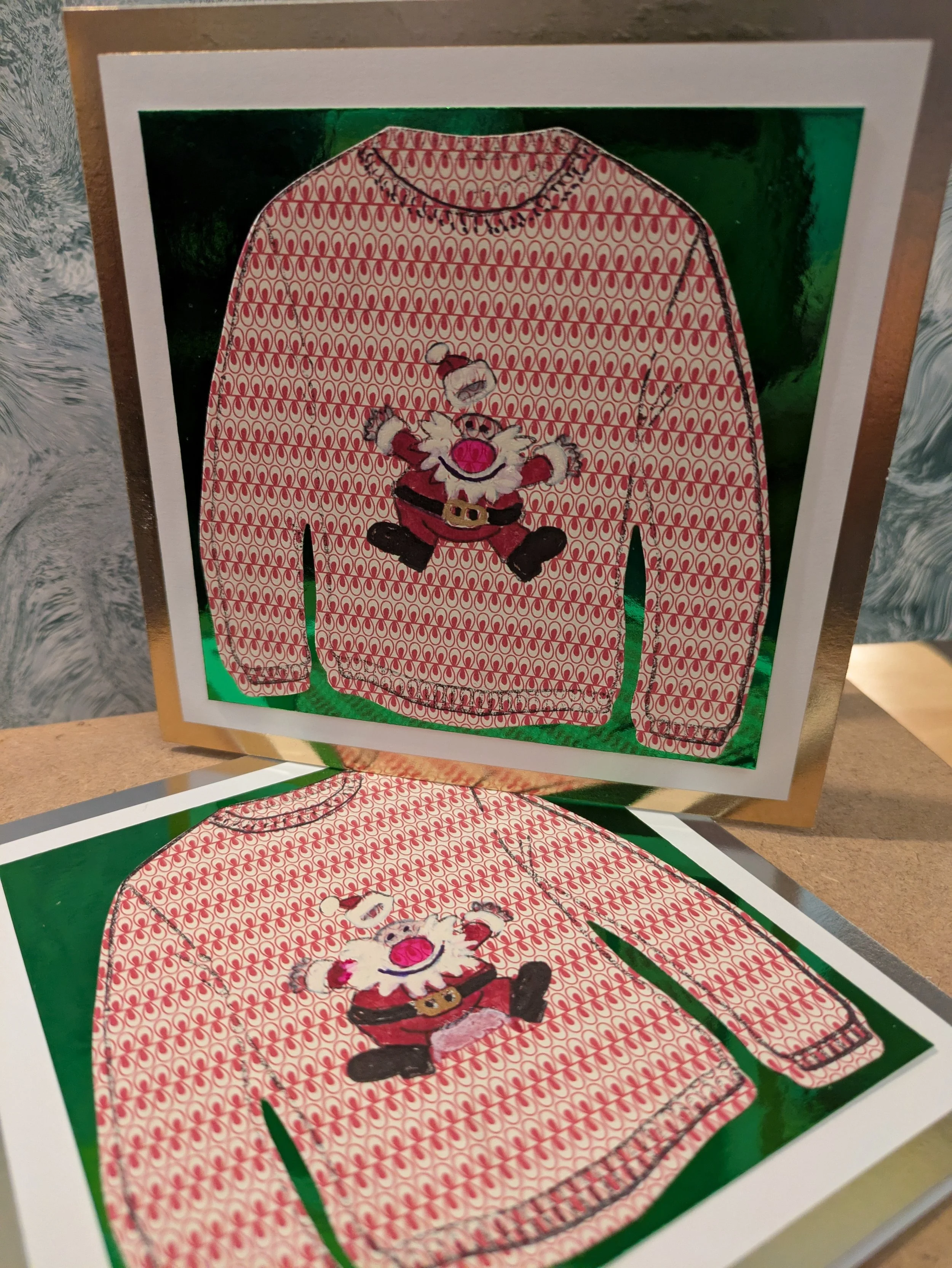 Santa traditional red xmas jumper. mirror background.jpg