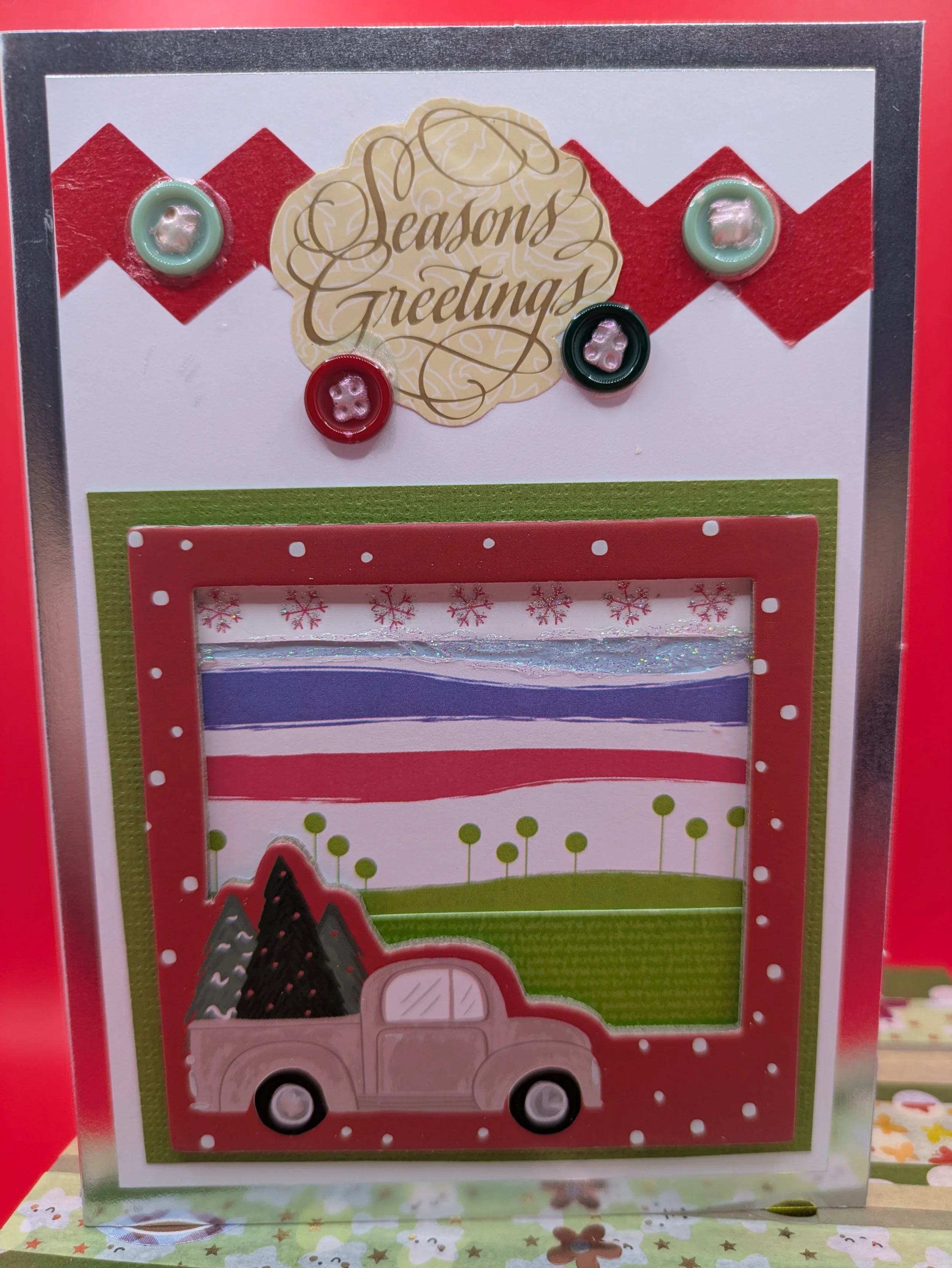 car Christmas card scene buttons.jpg