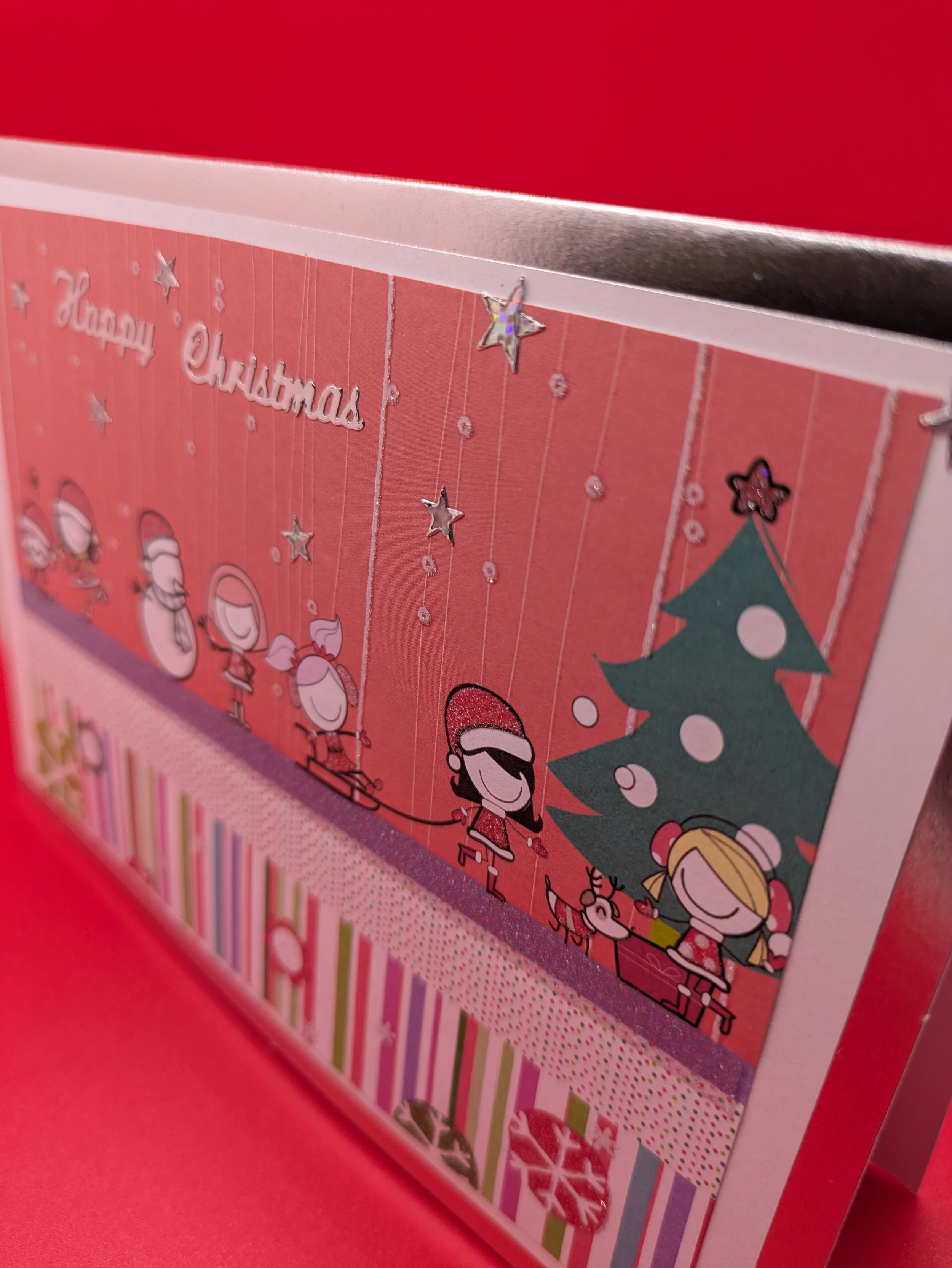 Christmas tree group pink card happy side.jpg