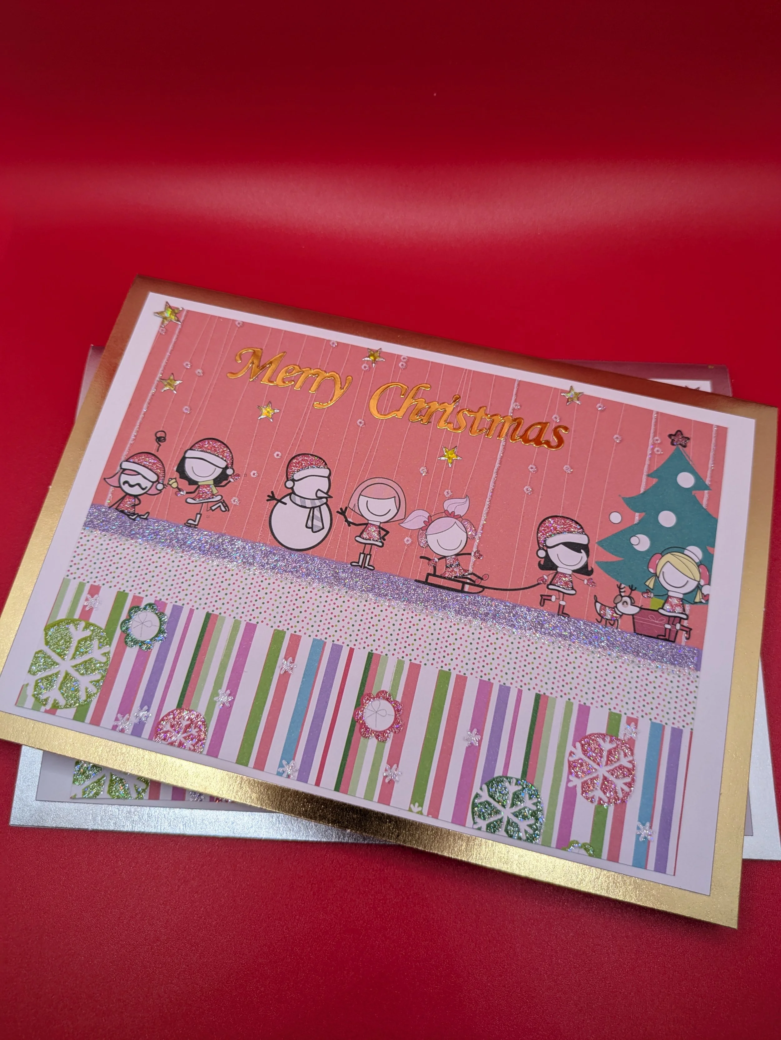 Christmas tree group pink card set of 2.jpg
