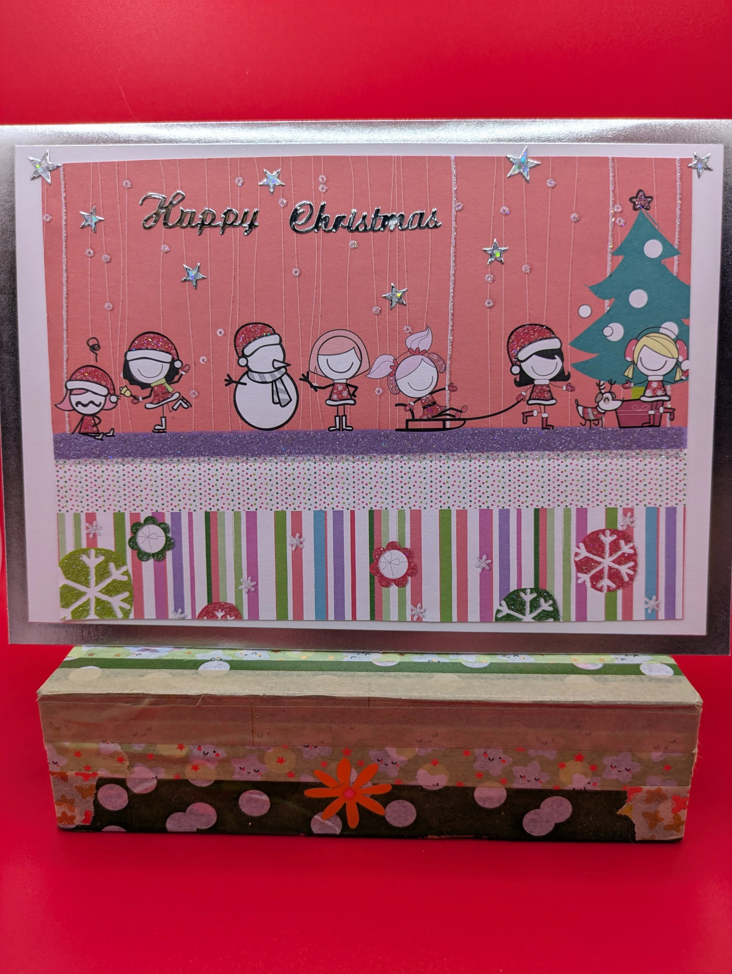 Christmas tree group pink card happy.jpg