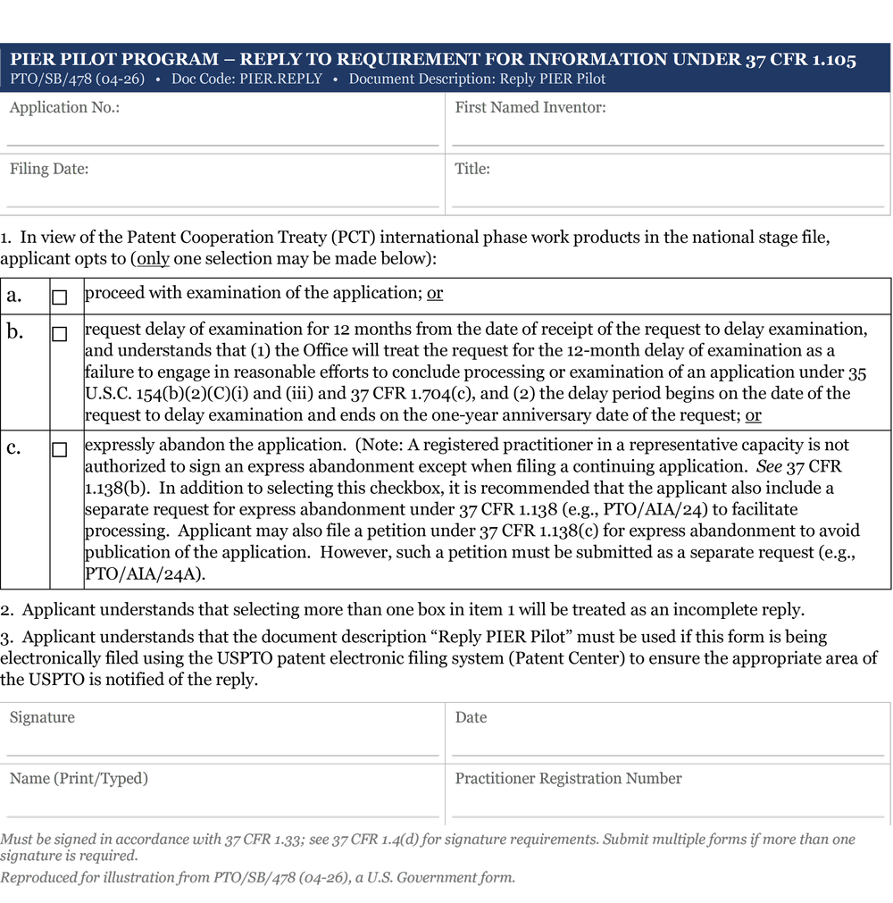 Pct Request Form Example Inside a PIER Requirement: A Practitioner’s Guide to the USPTO’s PCT ...