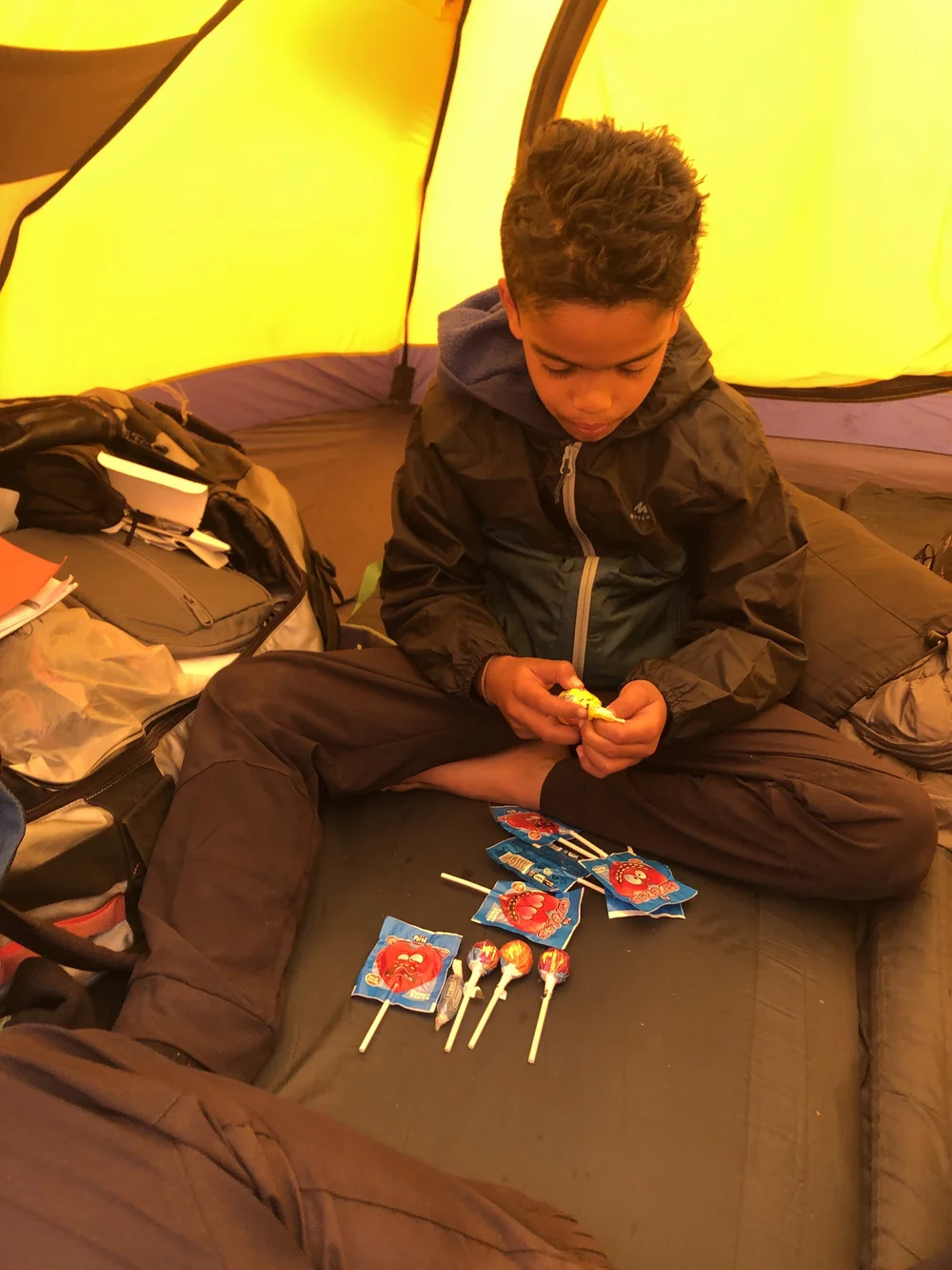 Param counting his energy bars