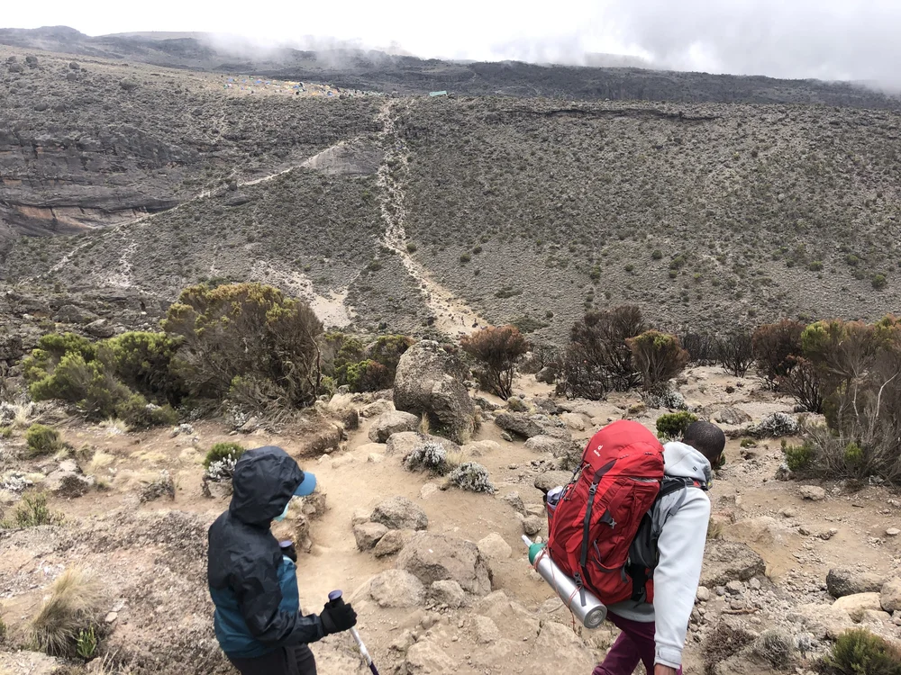 Still a long way to go, Karanga visible atop the elevation in the background