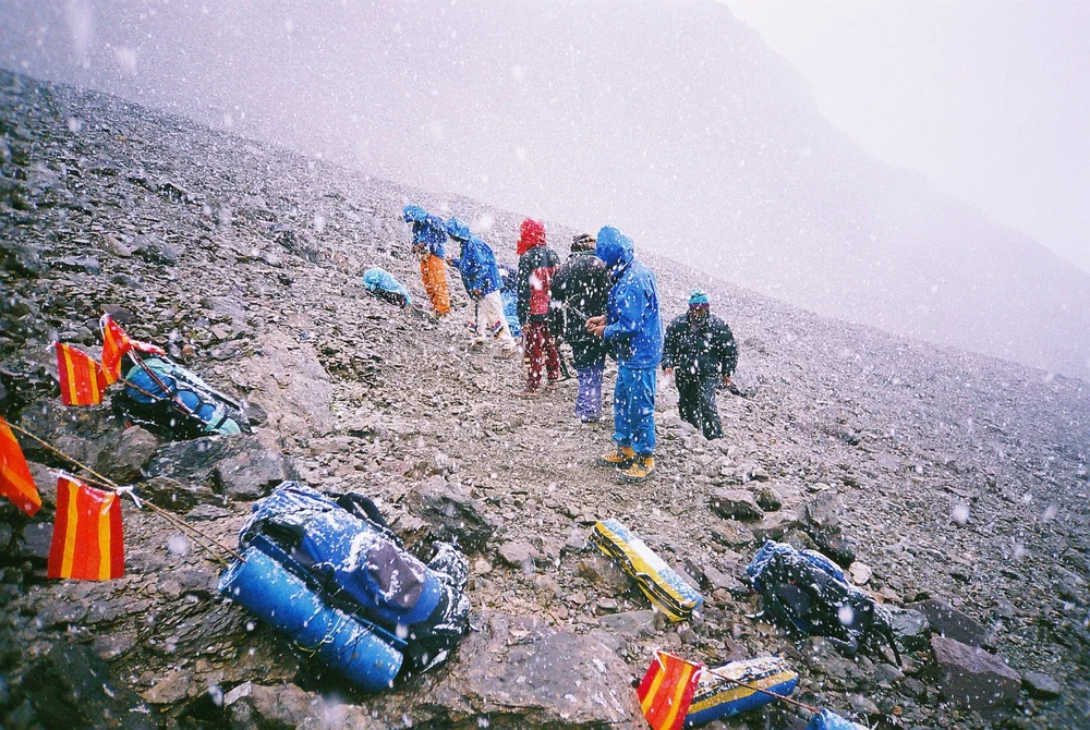 Snowfall started as soon as we reached camp-1 site