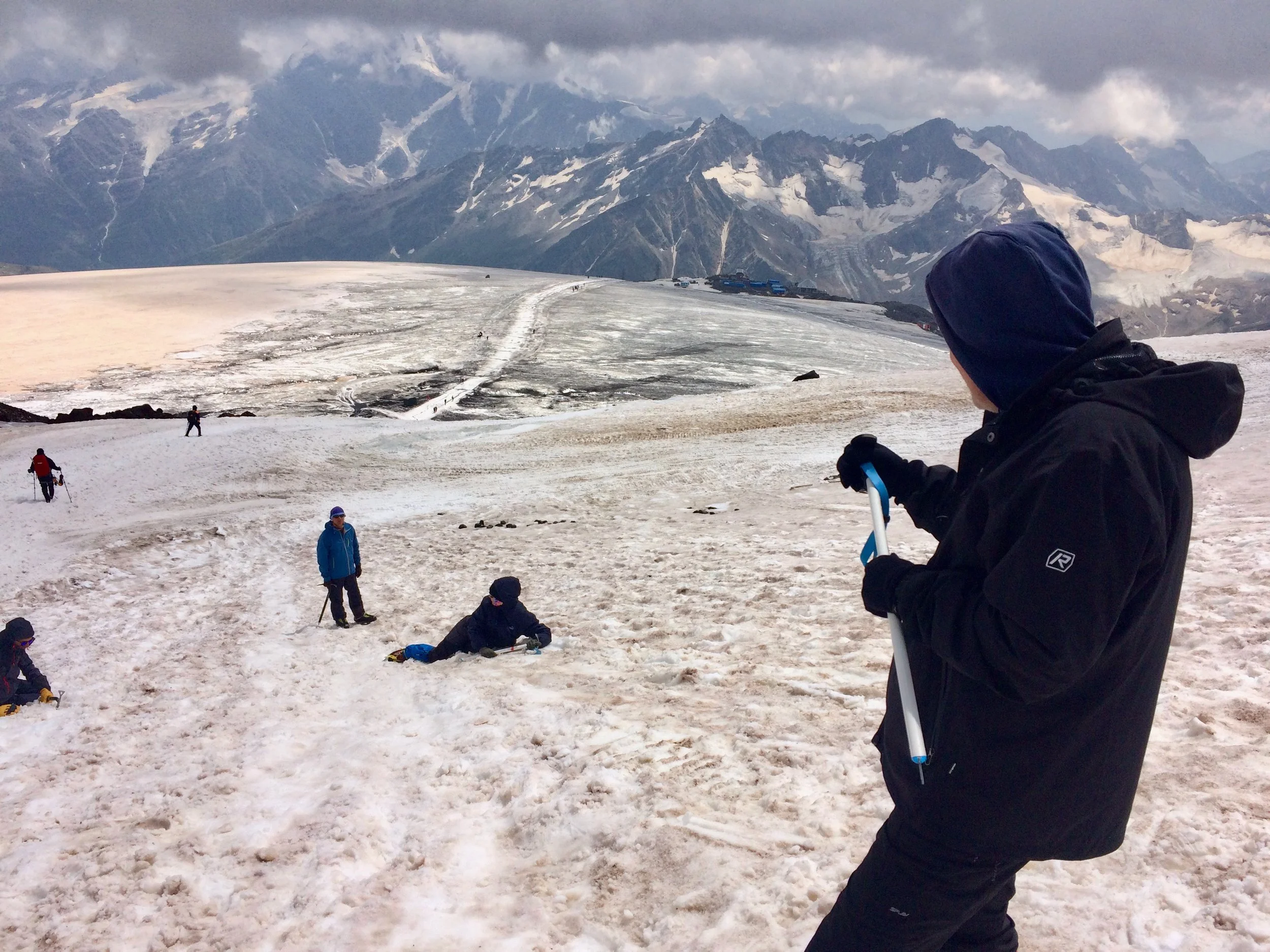 Practicing self-arrest at Shoulder-11