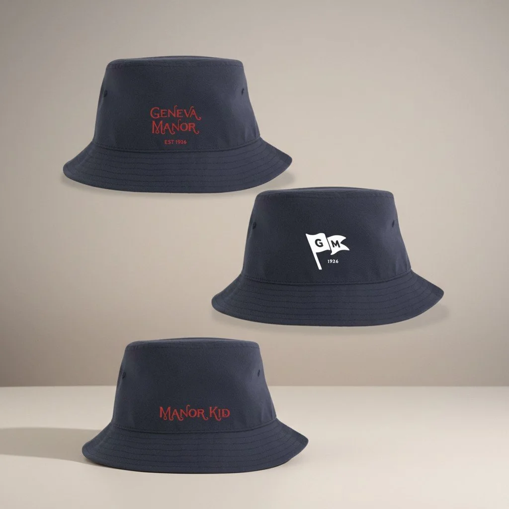 Navy or White Bucket Hat -- Geneva Manor