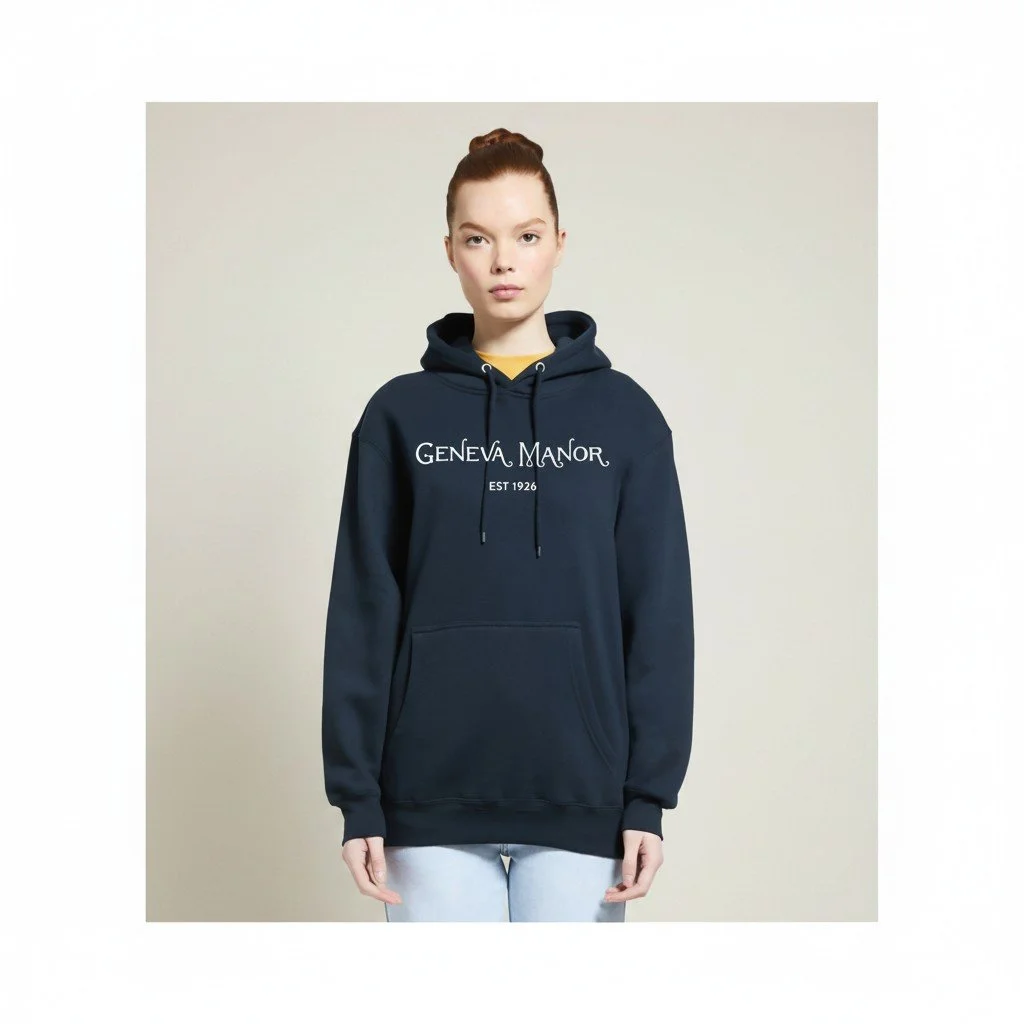 Premium Hoodie Navy - Geneva Manor
