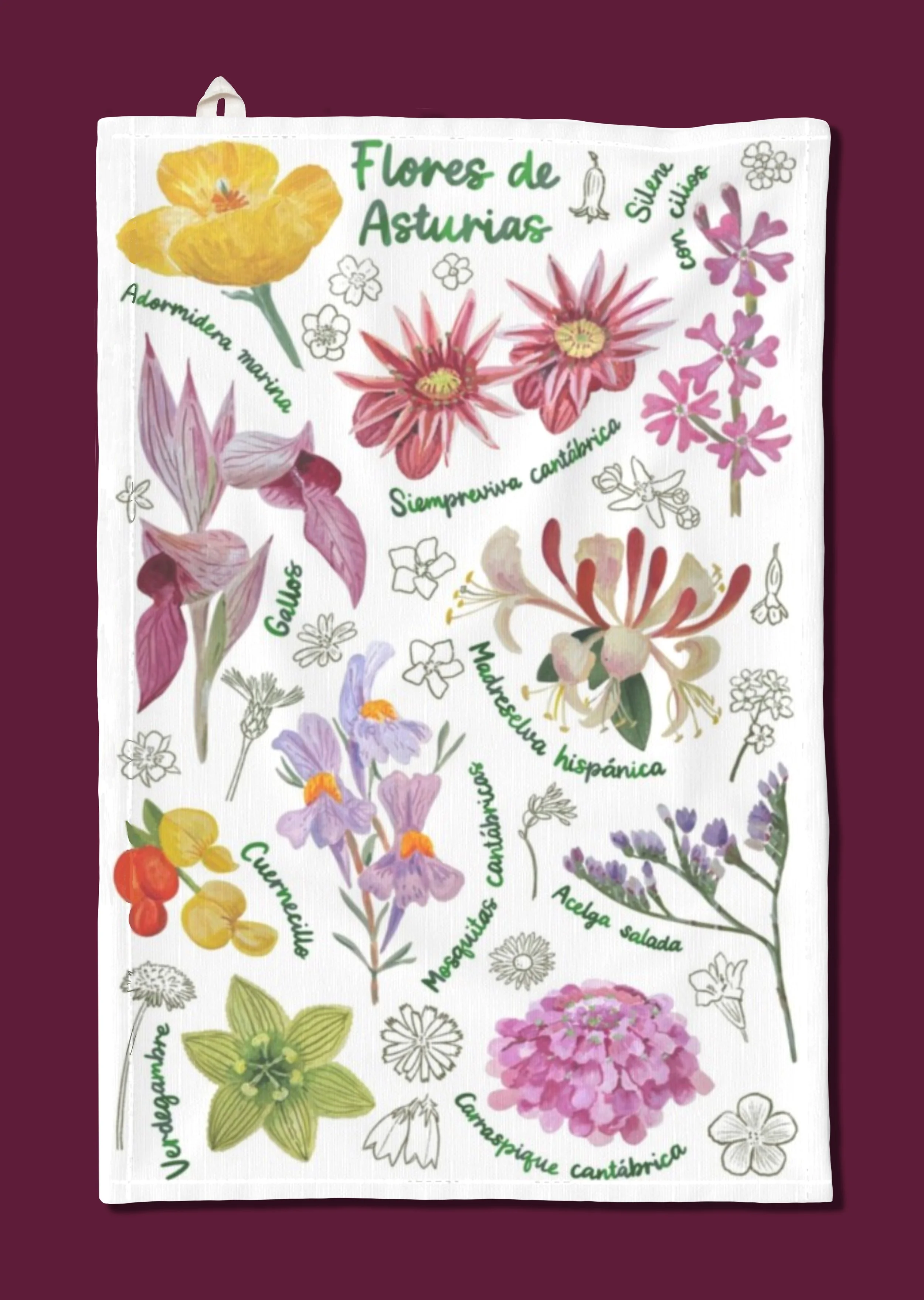 Flores de Asturias - Paño de Cocina