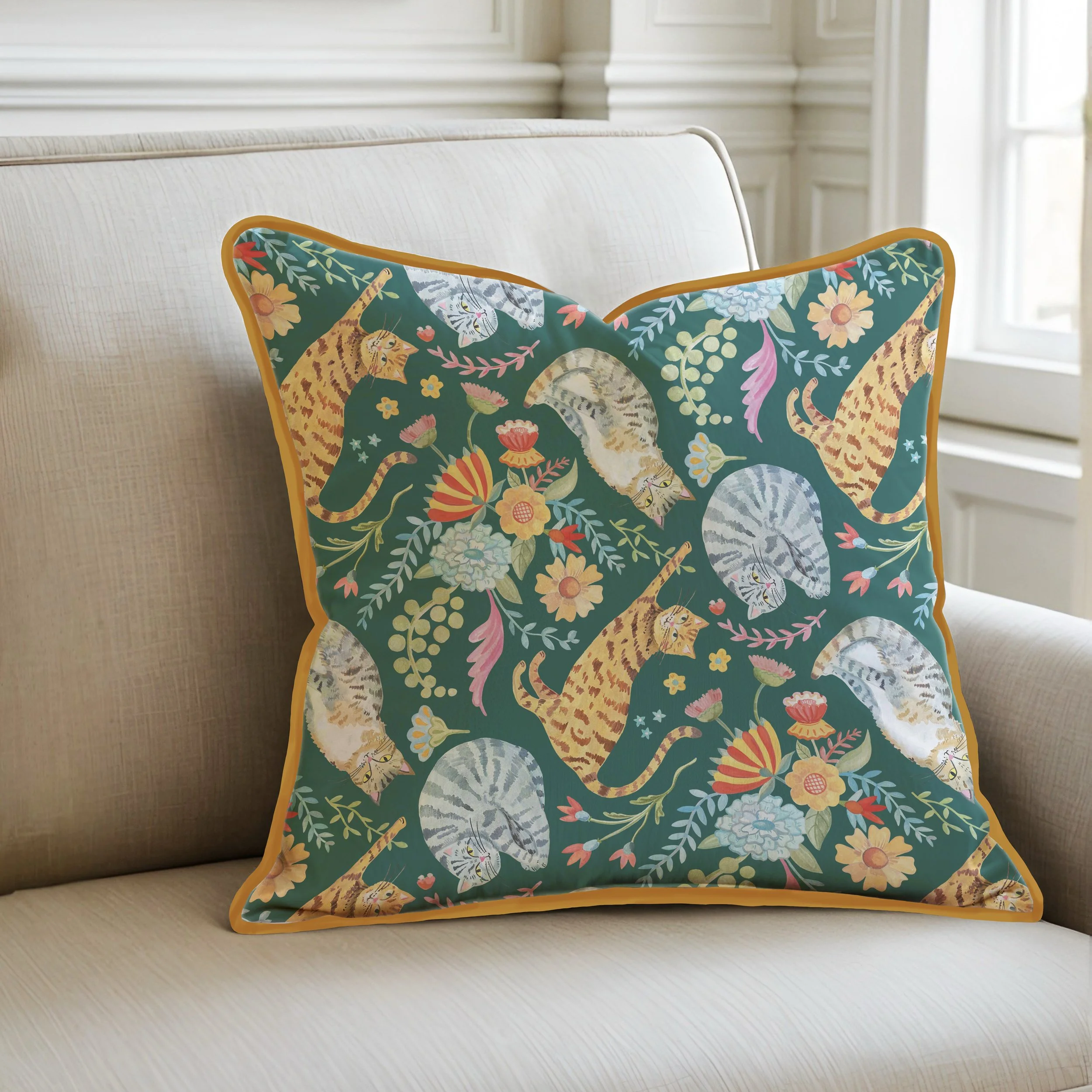 Folk Art Cat Cushion.jpg