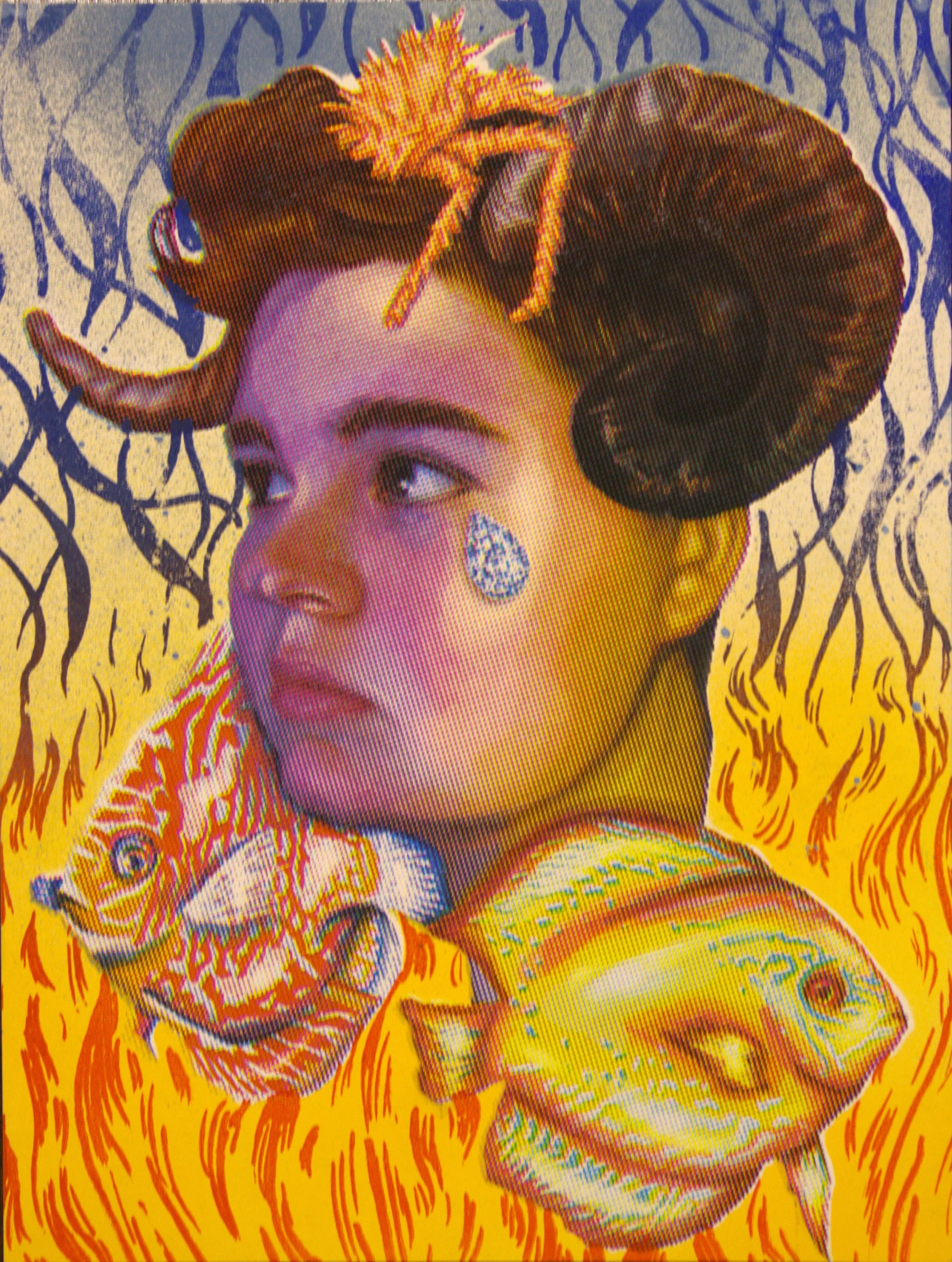 Sebastian Plumb /
Zodiac/
ARTS 3302 Screen Printing /
Fall 2024 /
Spray Paint and Screenprint on Paper/
9.5" x 12"