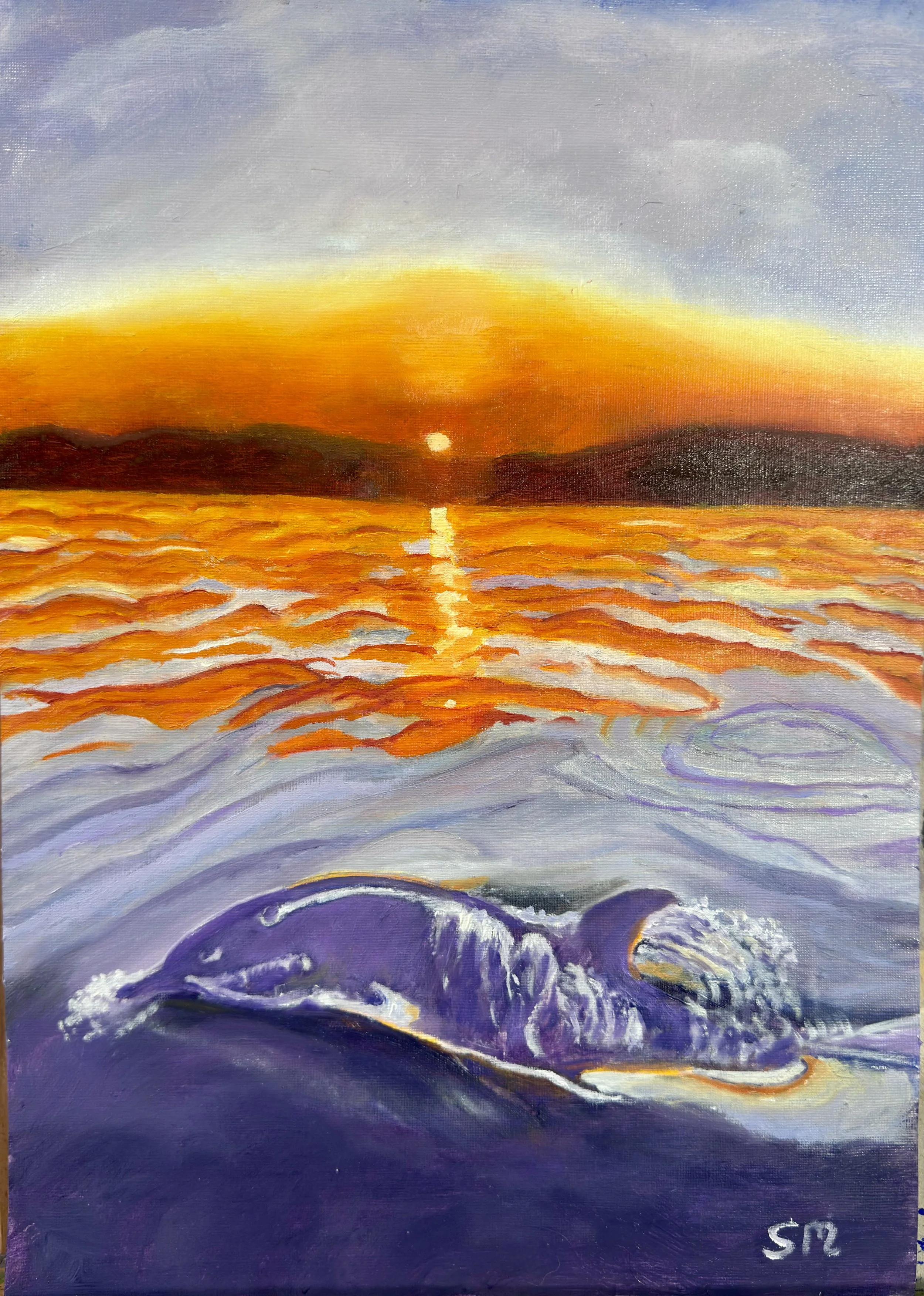 Bonnie in the Clyde oil on canvas 16 x 12 inches unframed  free delivery in uk