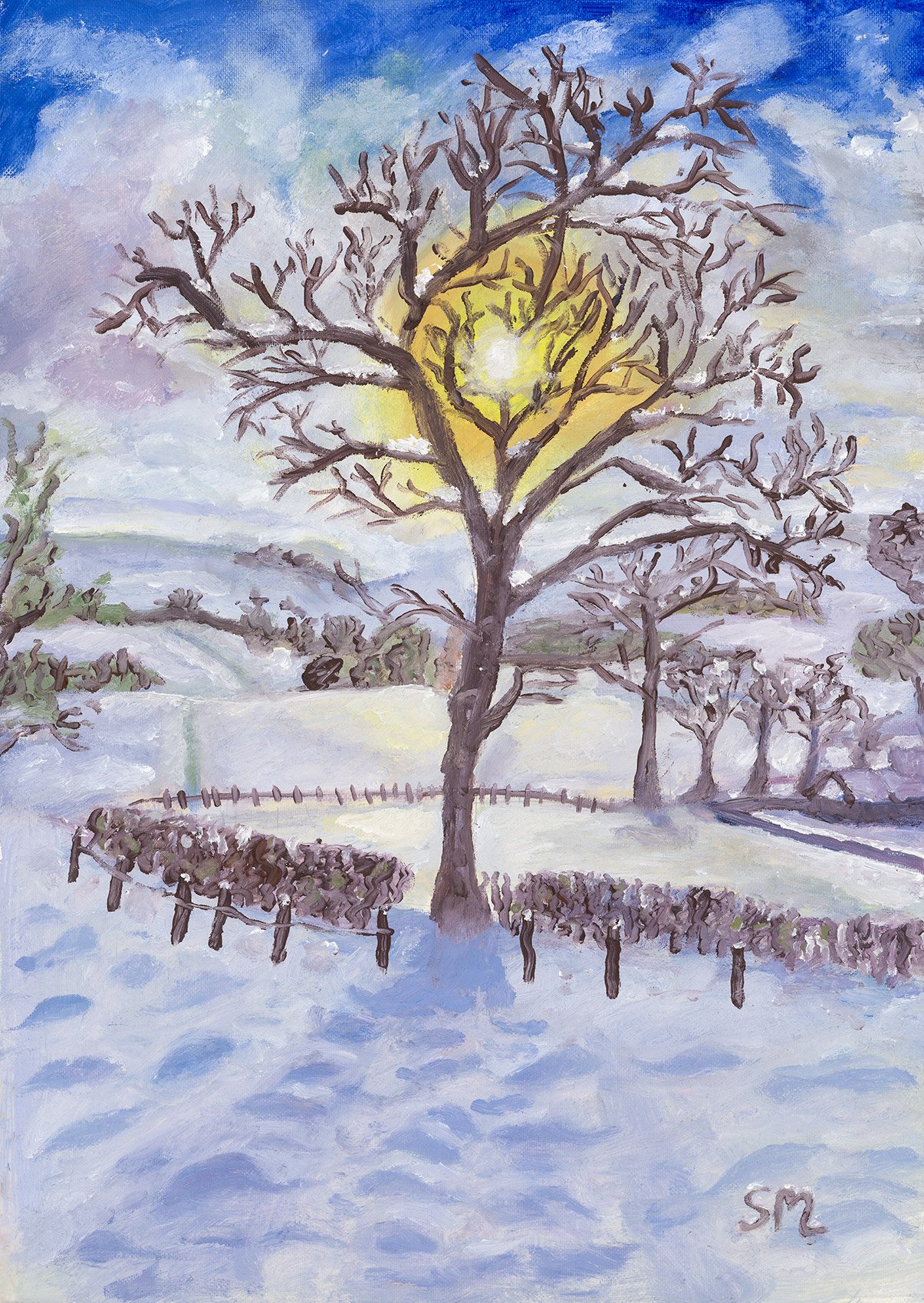 Winter sun ~ original oil on canvas 12 x 16 inches Limited edition prints available