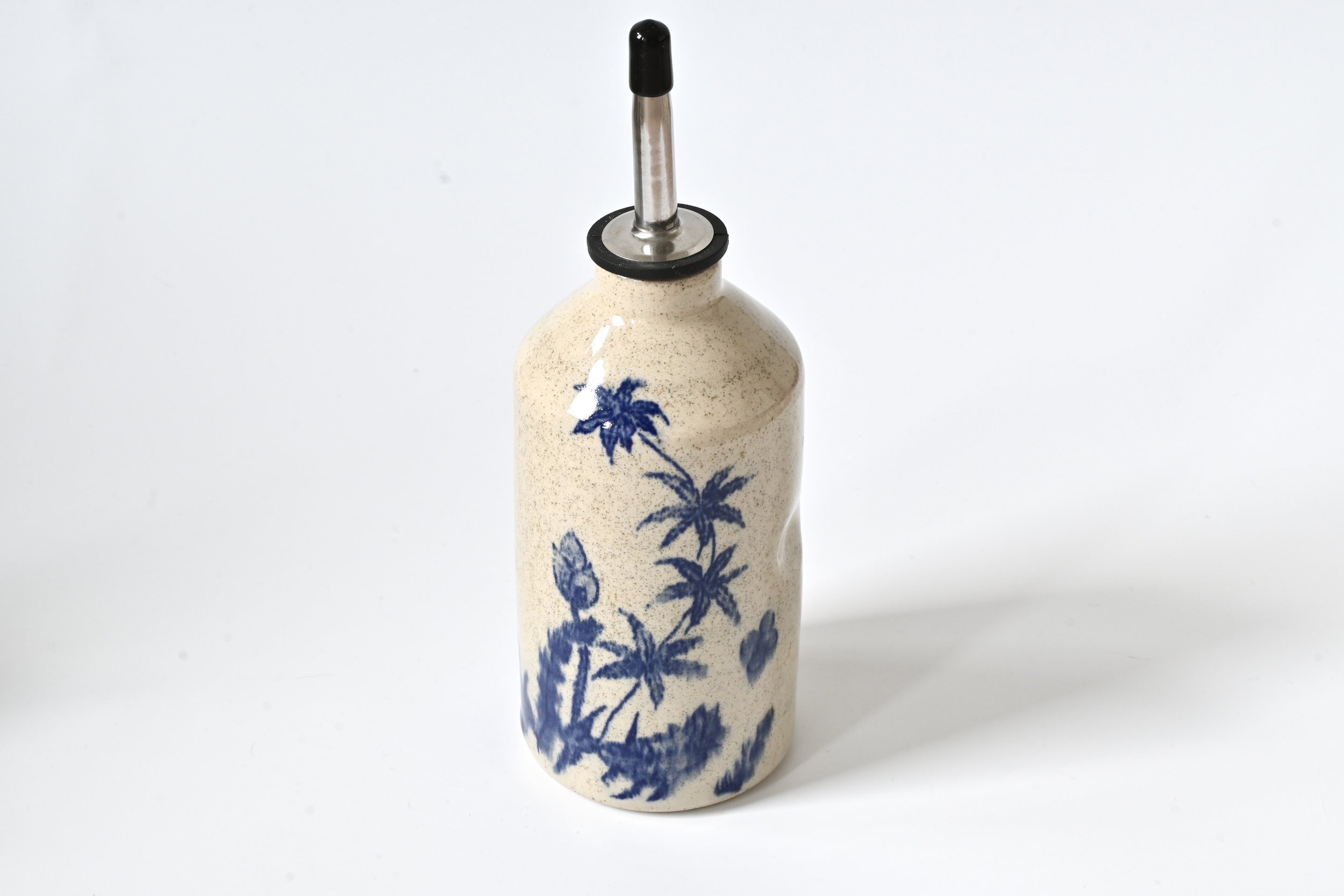 blue speckled bottle