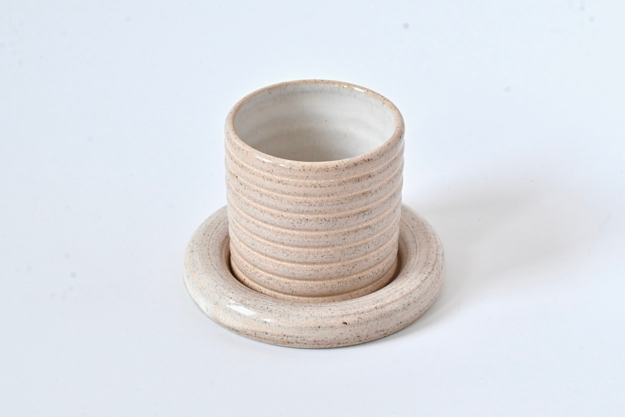 toasted oat cup with saucer