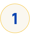 A white circular badge with the number one inside in blue.