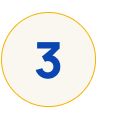 A white circle with a blue number 3 inside on a white background.
