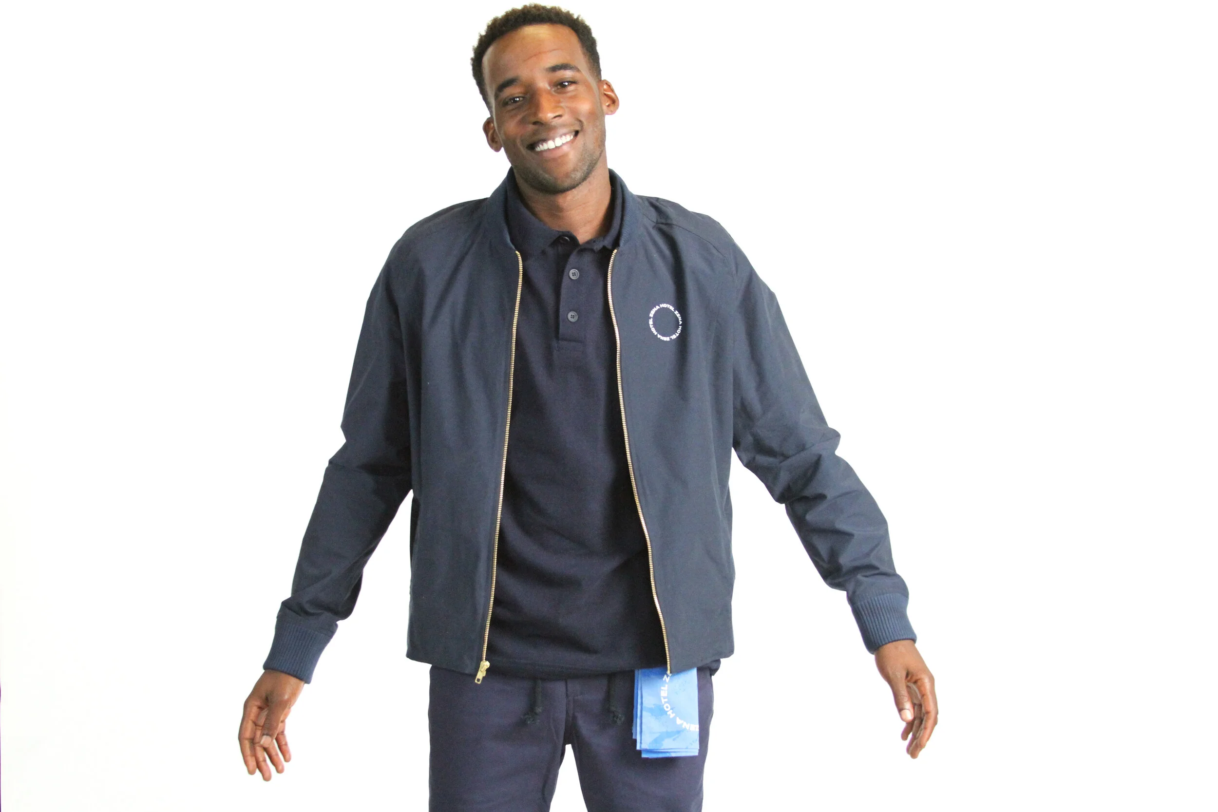 Finery's Bomber Jacket in Navy Nylon (Copy)