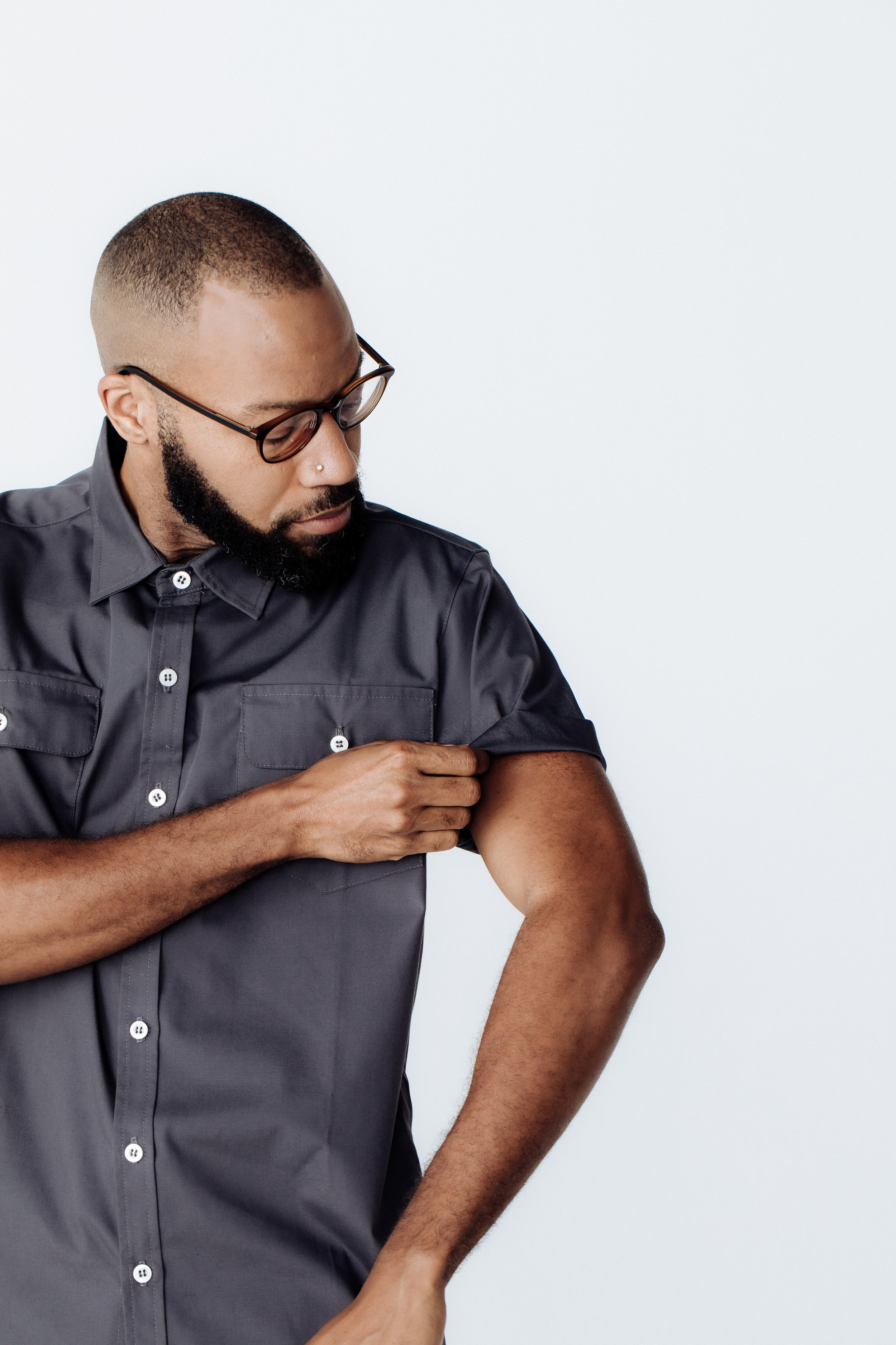 Finery Work Shirt in Gray Polyester, Hotel Uniform (Copy)