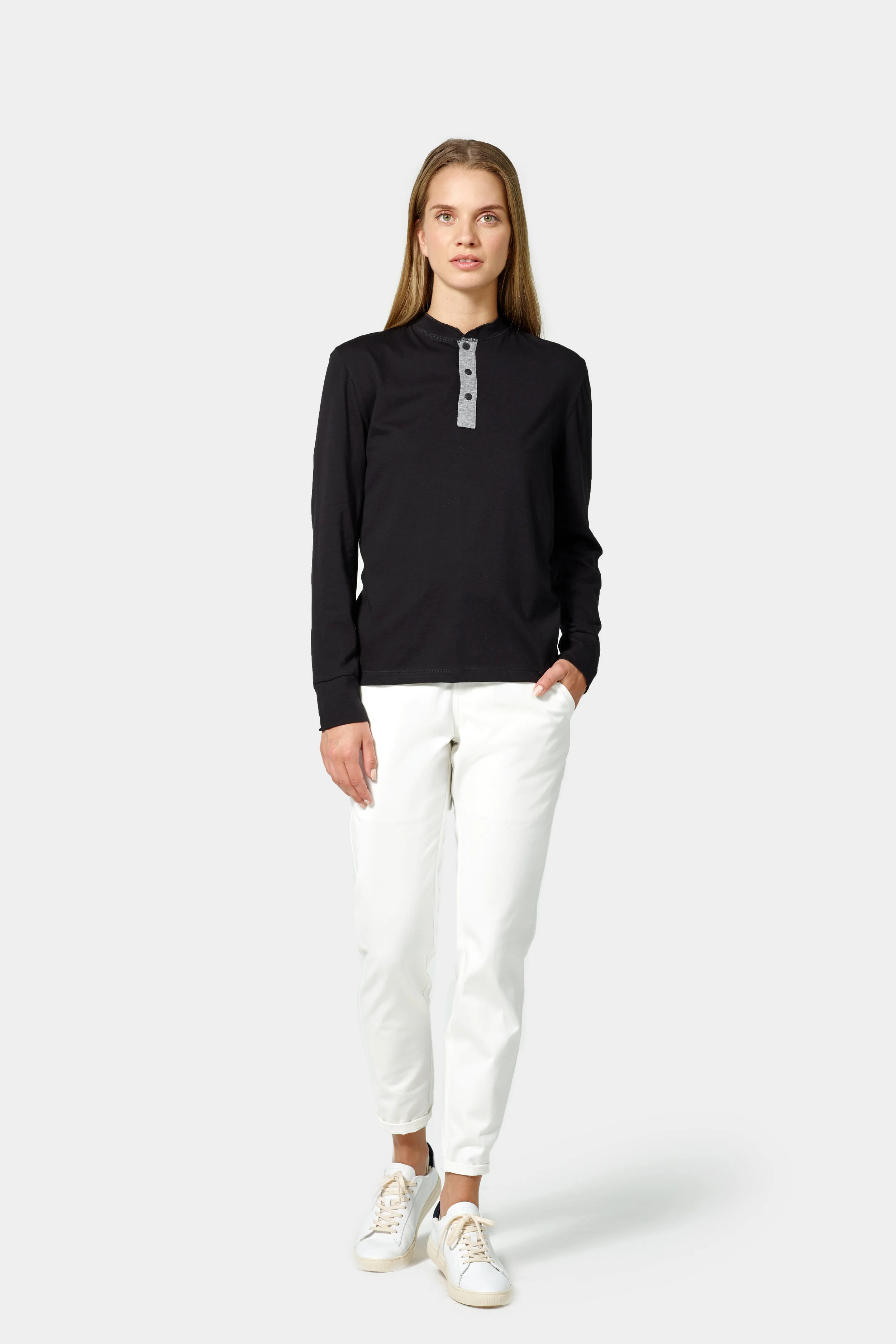 Finery Women’s Long Sleeve Henley, Hotel Uniform (Copy)