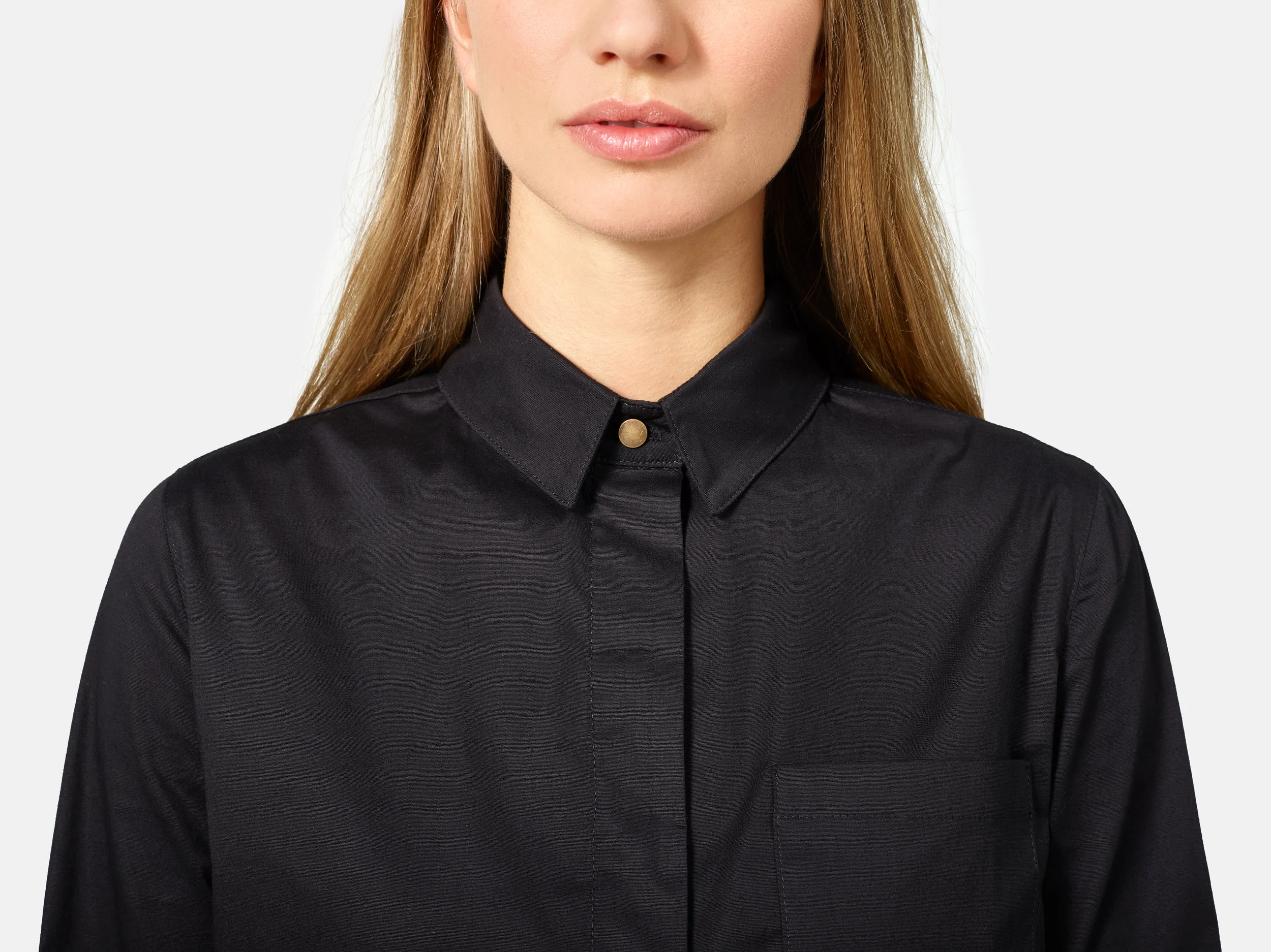 Finery Women's Slim Long Sleeve Hidden Placket Shirt, Hotel Uniform (Copy)