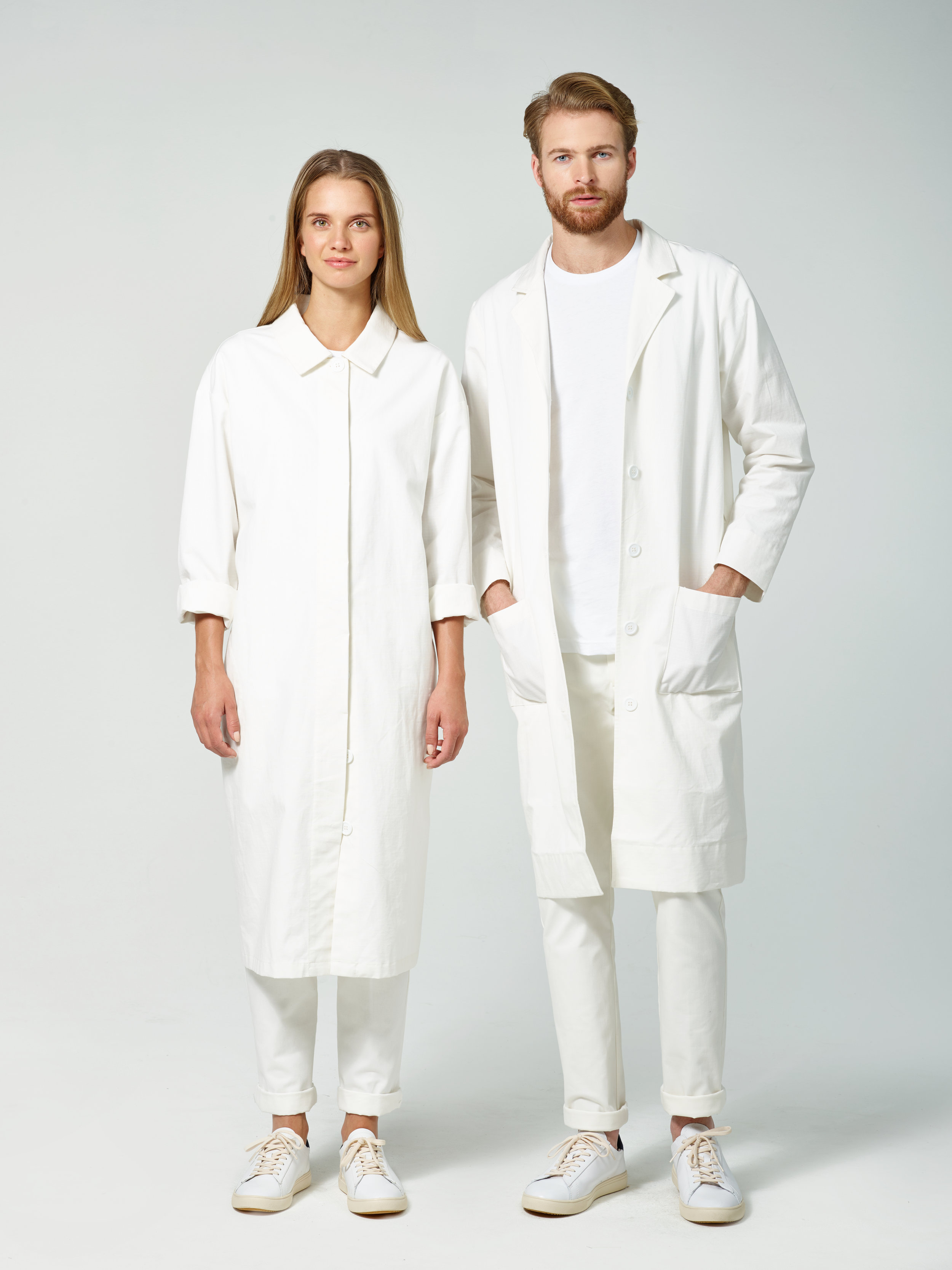 Finery Unisex Lab Coat in White Rip Stop Cotton, Uniform (Copy)