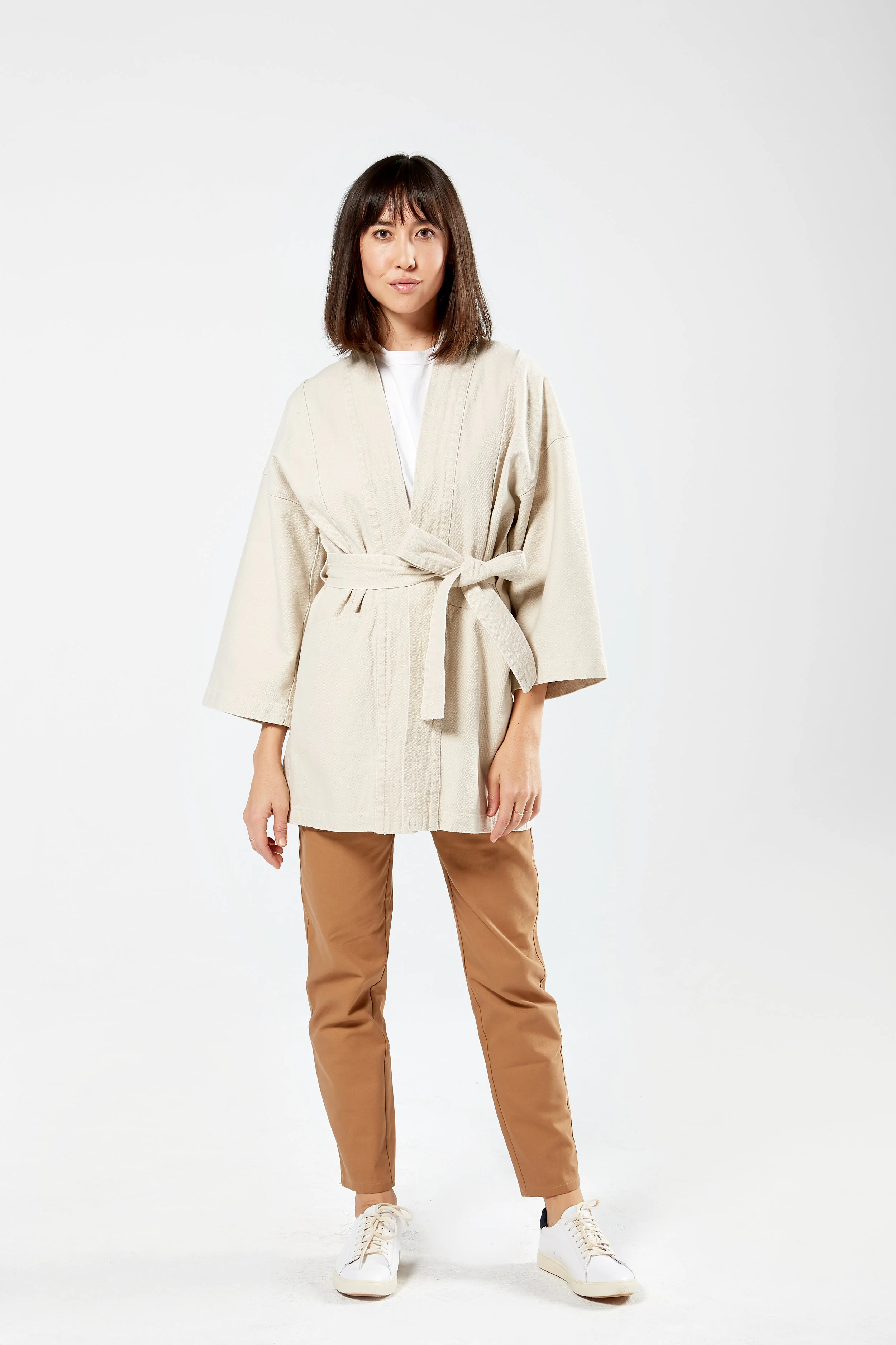 Finery Kimono Coat in Ecru, Uniform (Copy)