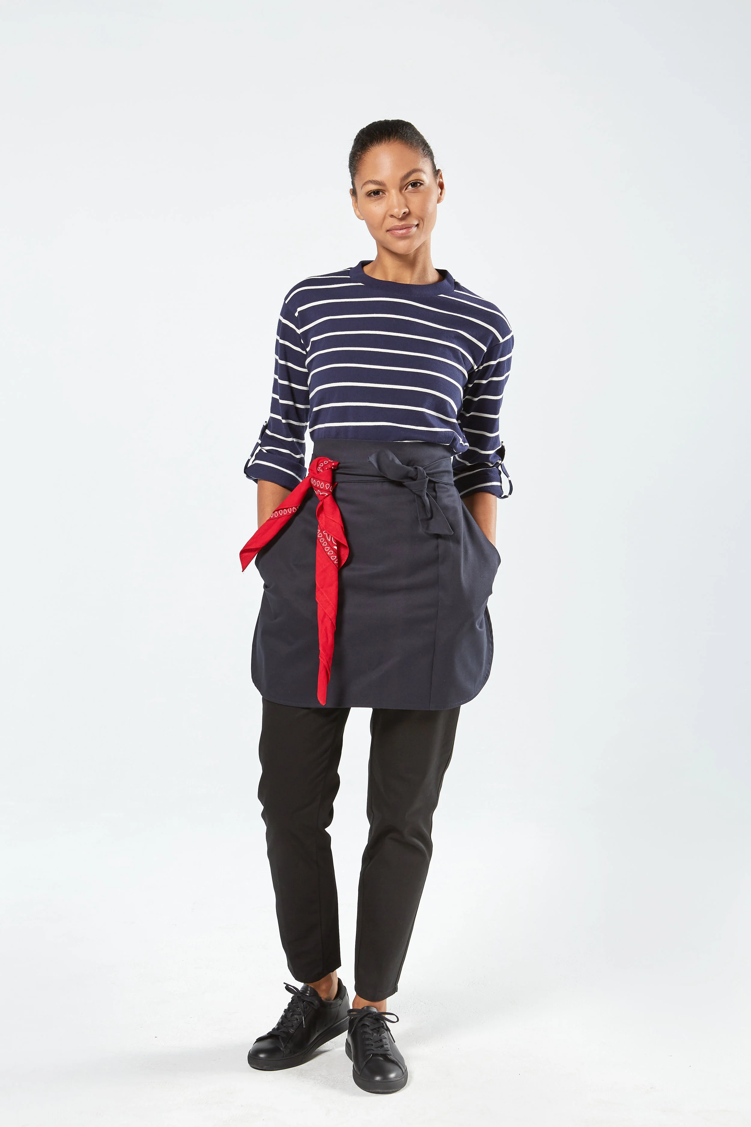 Finery Short Apron in Navy, Housekeeping Uniform (Copy)