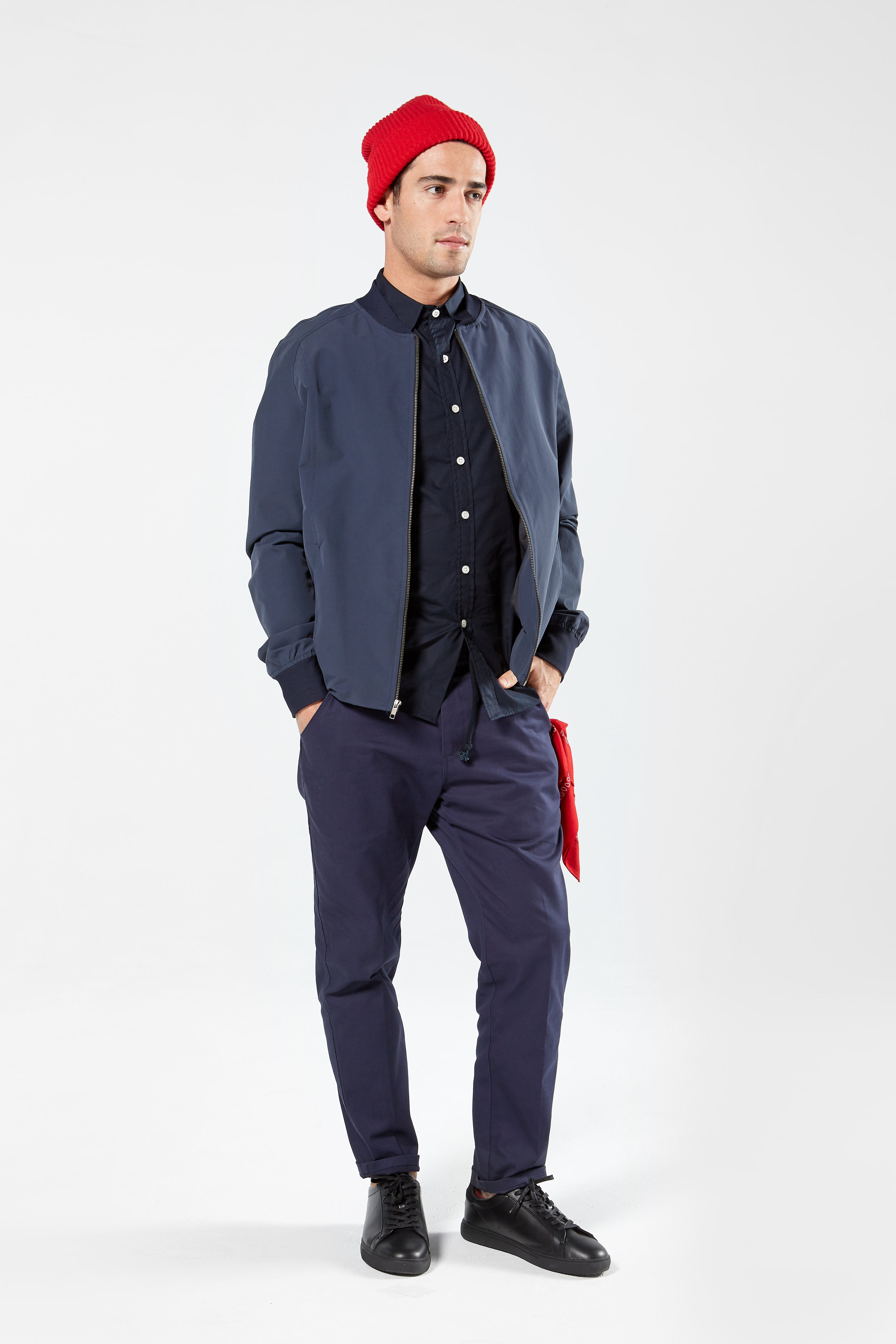 Finery Bomber Jacket, Standard Lining, Navy, Nylon, Hotel Uniform (Copy)