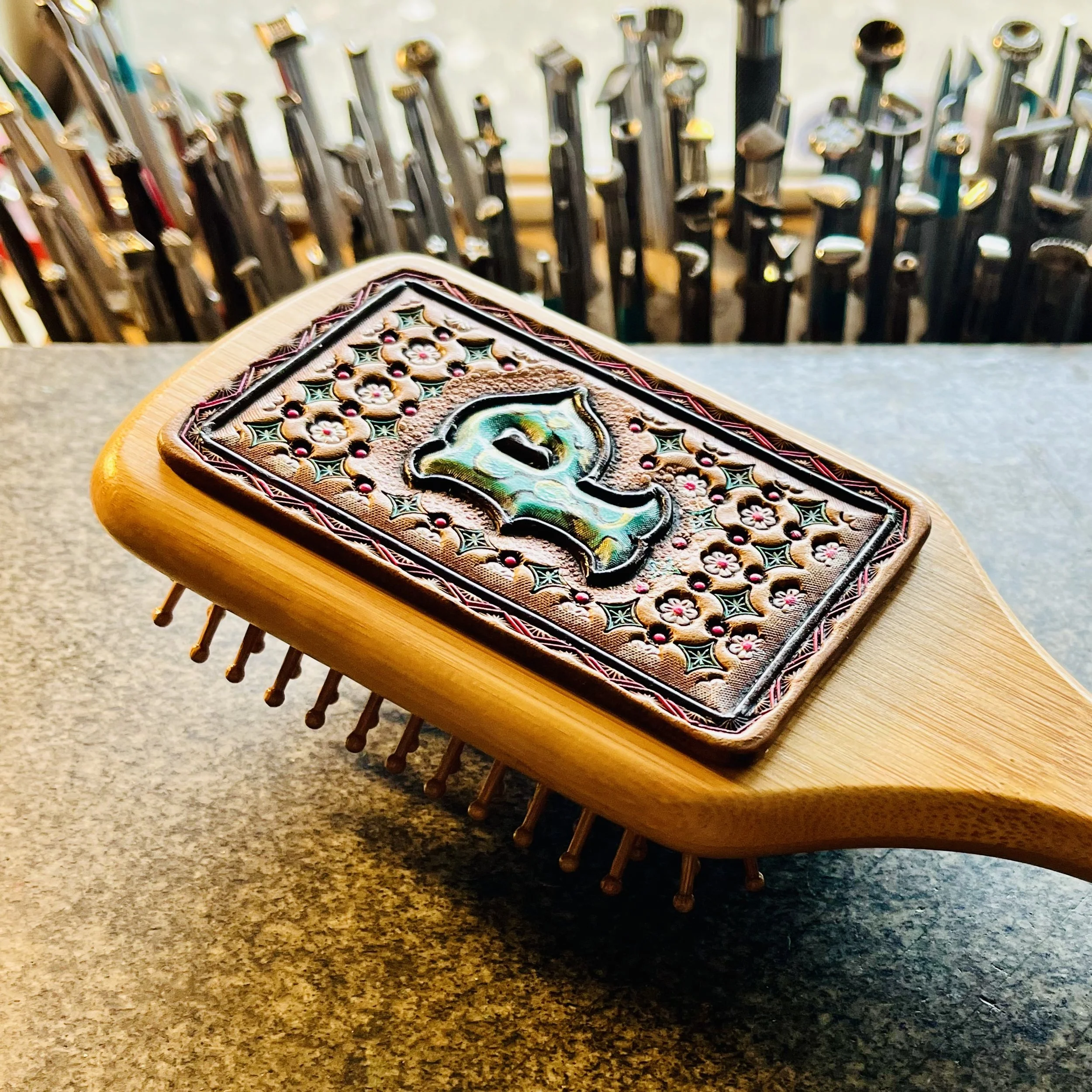 Sip and Stamp Hairbrush Class