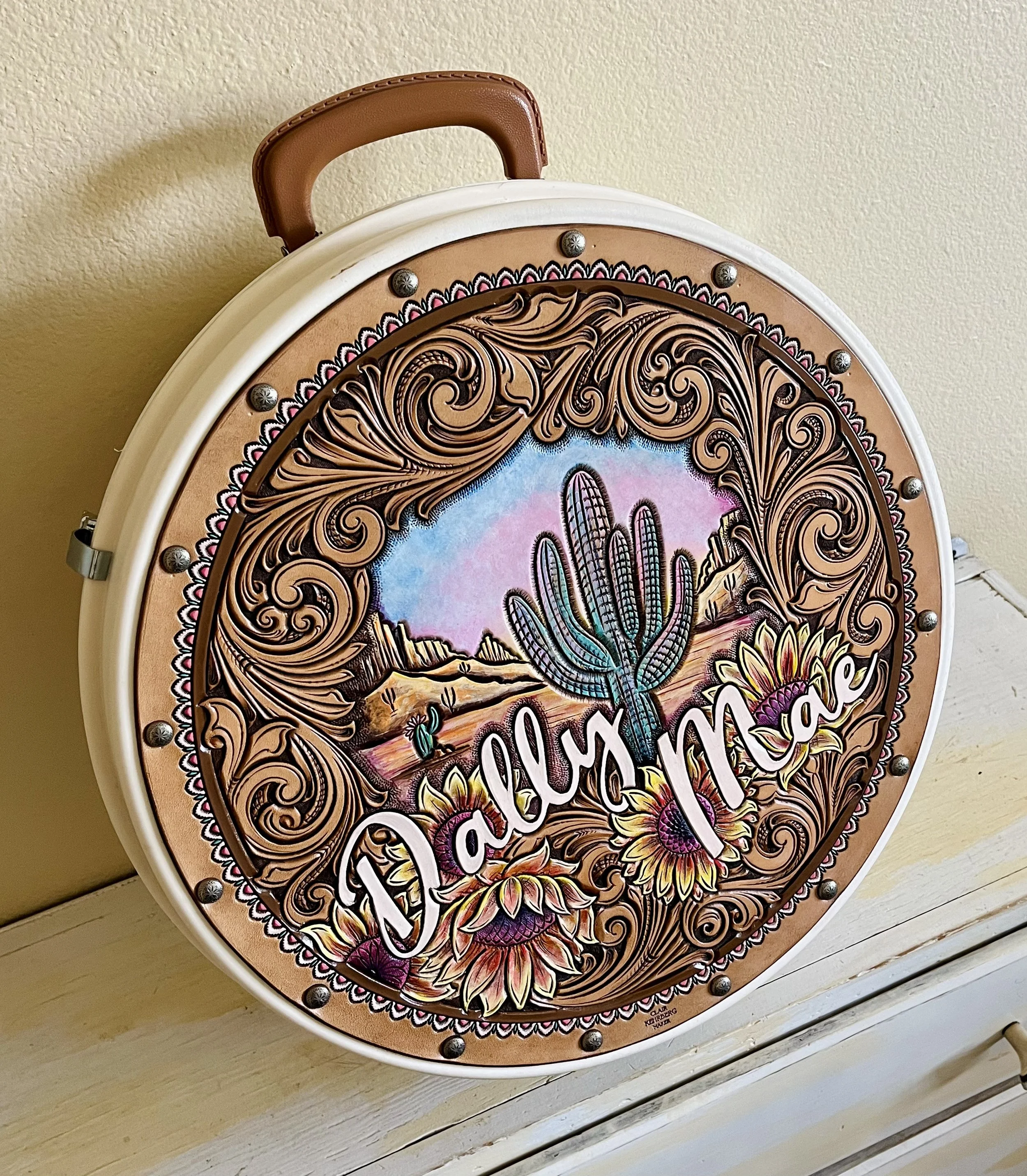 Dally Mae Rope Can Hand Tooled Leather