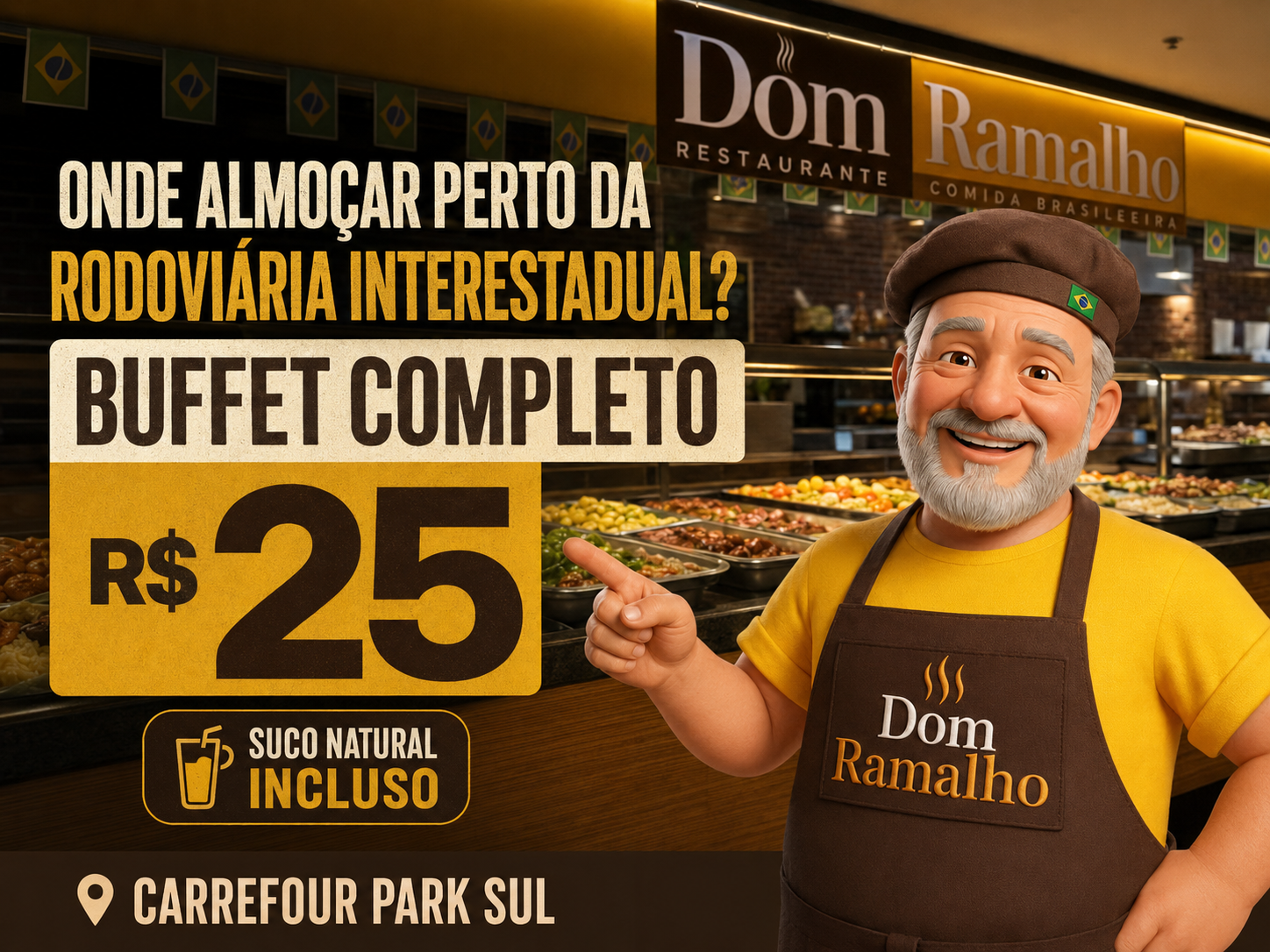 Onde Almoçar Perto da Rodoviária Interestadual de Brasília: Buffet Completo por R$25