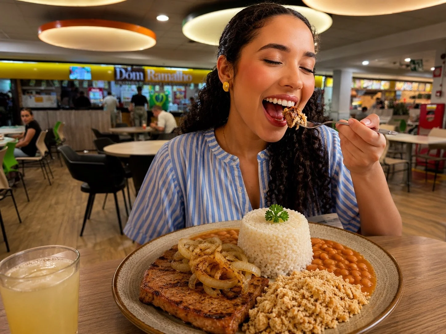 O Dom Ramalho oferece buffet sem balan&ccedil;a por R$25 para se servir uma vez &agrave; vontade, com suco natural incluso. Funcionamos todos os dias e feriados, das 11h &agrave;s 15h. 

Nossa tradicional rabada com agri&atilde;o &eacute; servida dia
