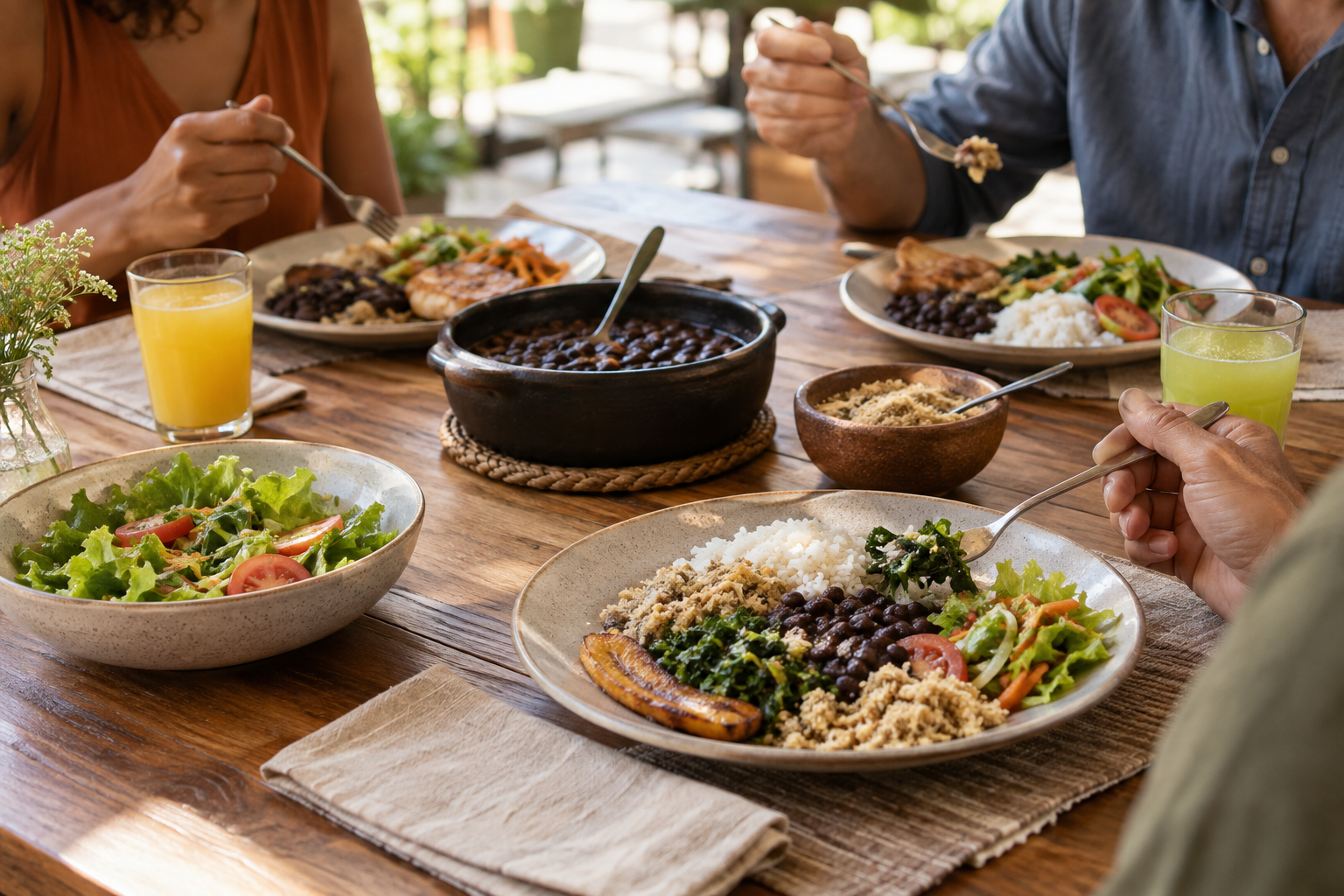 Almoço também é pausa: comer com atenção e em companhia
