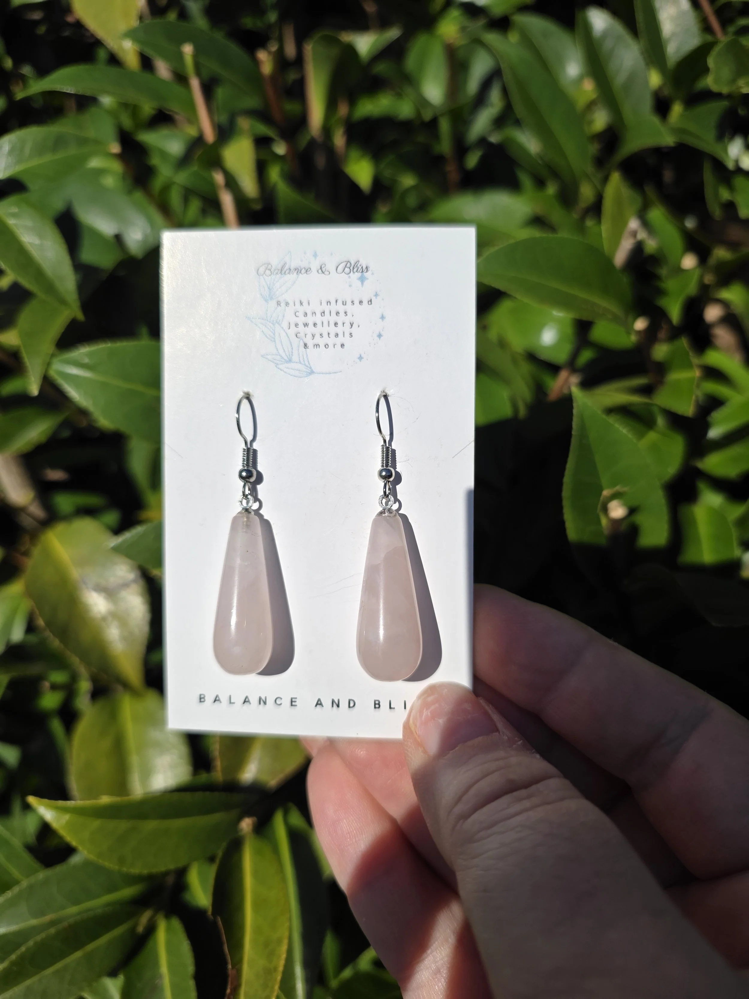 Rose Quartz Teardrop Earrings