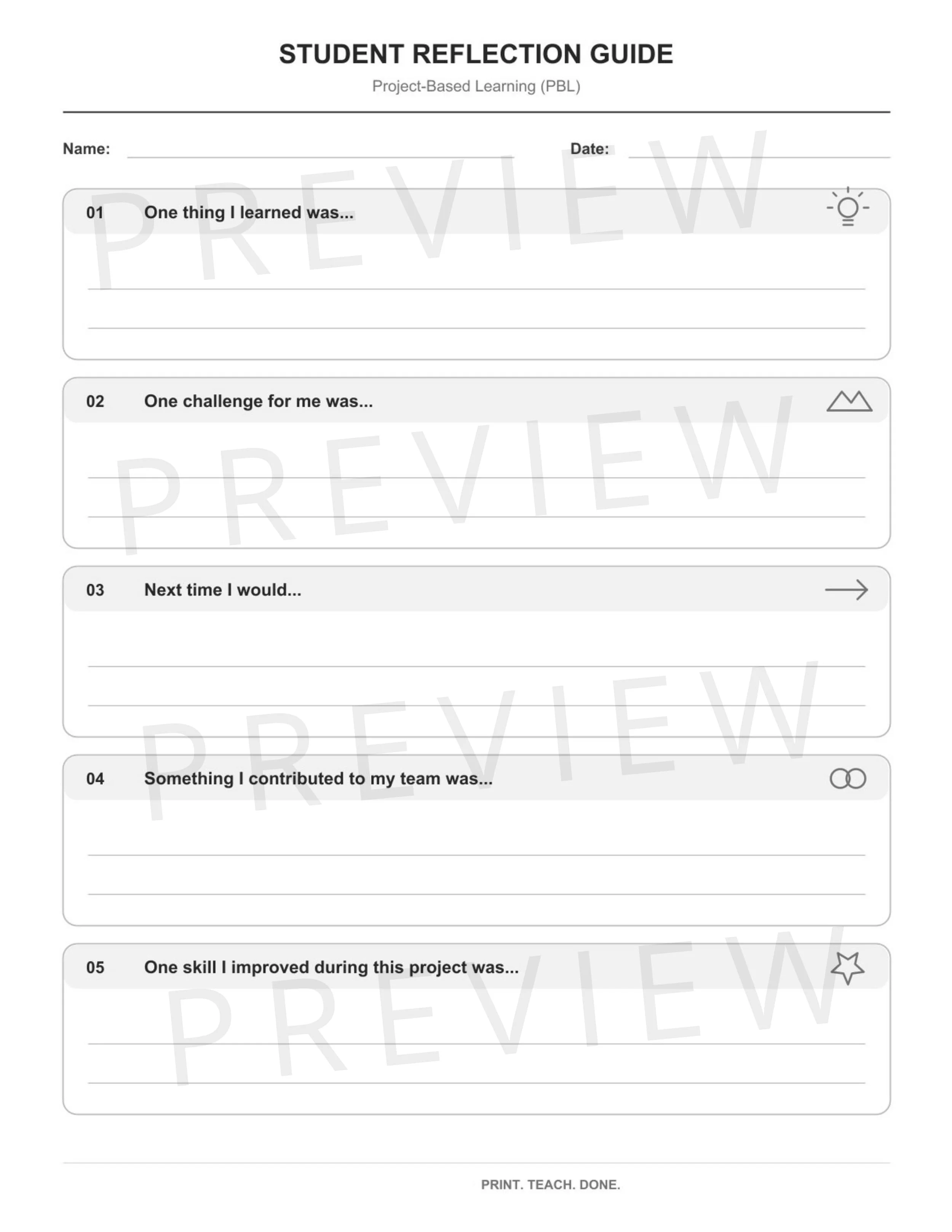 PrintTeachDone_Project-Based_Learning_Student_Reflection_Guide.jpg