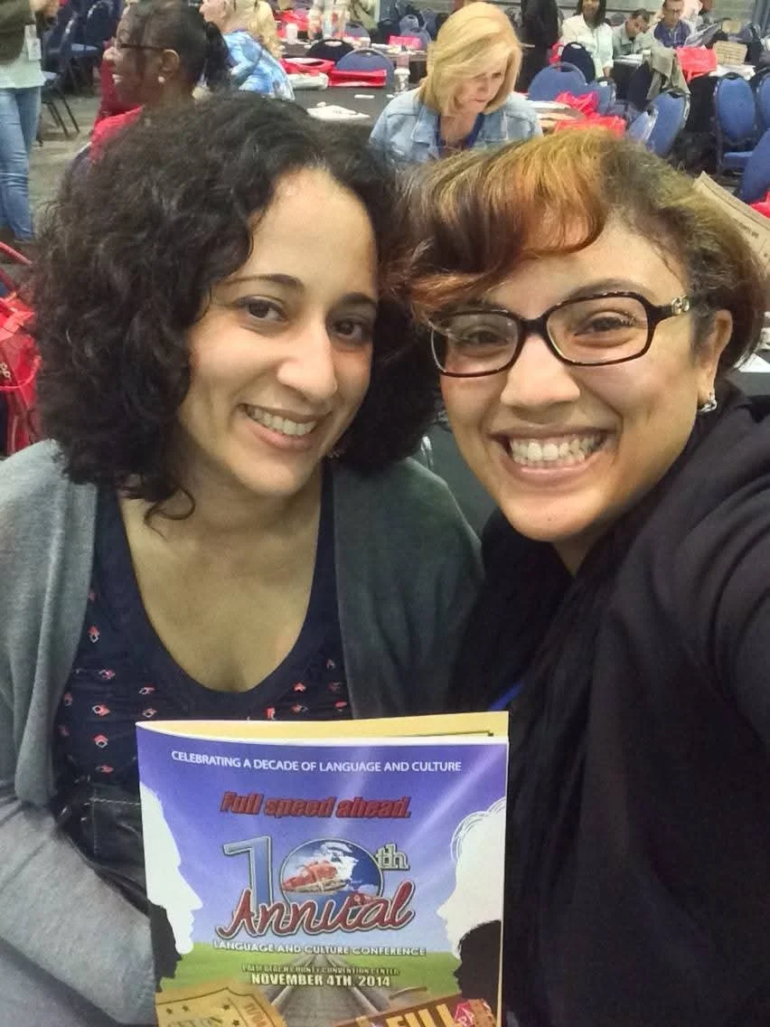 Dr. Allende attending a professional ESOL conference alongside Dr. Bell. 