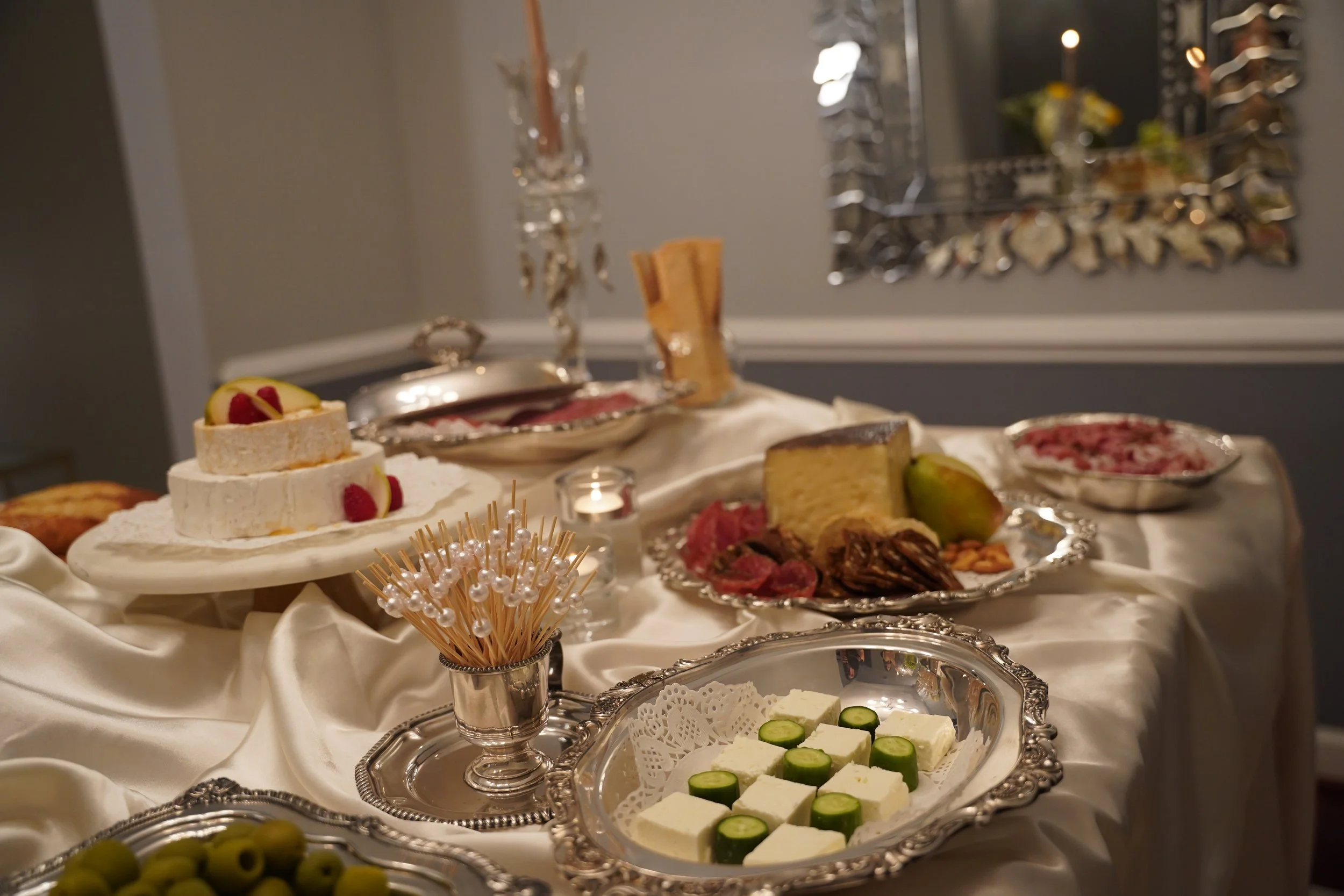 navy blue-gold-theme-birthday-party-birthday cake-guitar-classic-timeless-backdrop-balloons decoration-event-event planner-classic appetizer table design-2025appetizer table design-silver-timeless-flower design-elegant table decoration