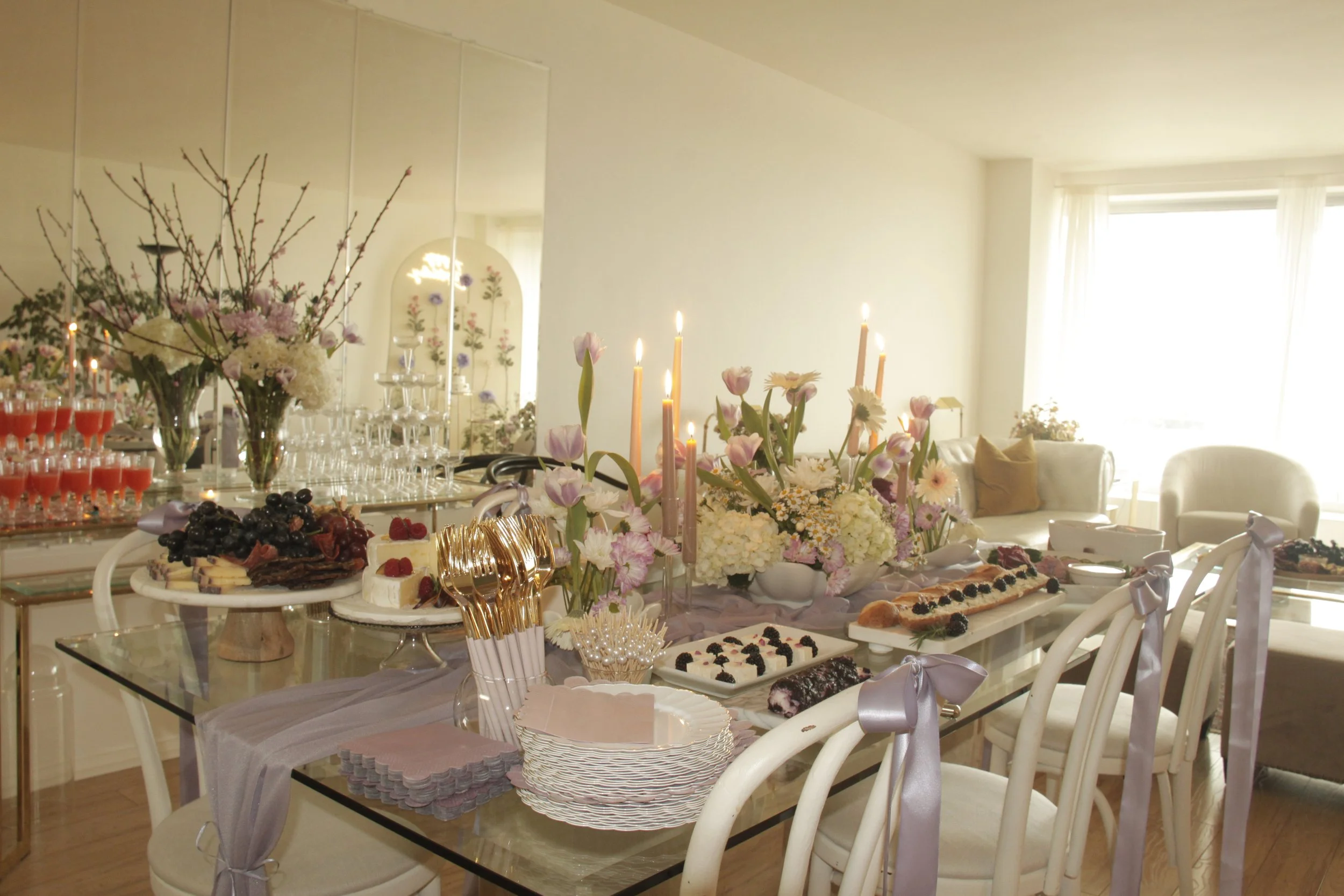 birthday-birthday cake-backdrop-flower design-personalized celebrations-flowers backdrop-appetizer table design-purple-burgundy-theme-bloom-birthday-theme -33year-birthday-2025 backdrop design- trendy backdrop